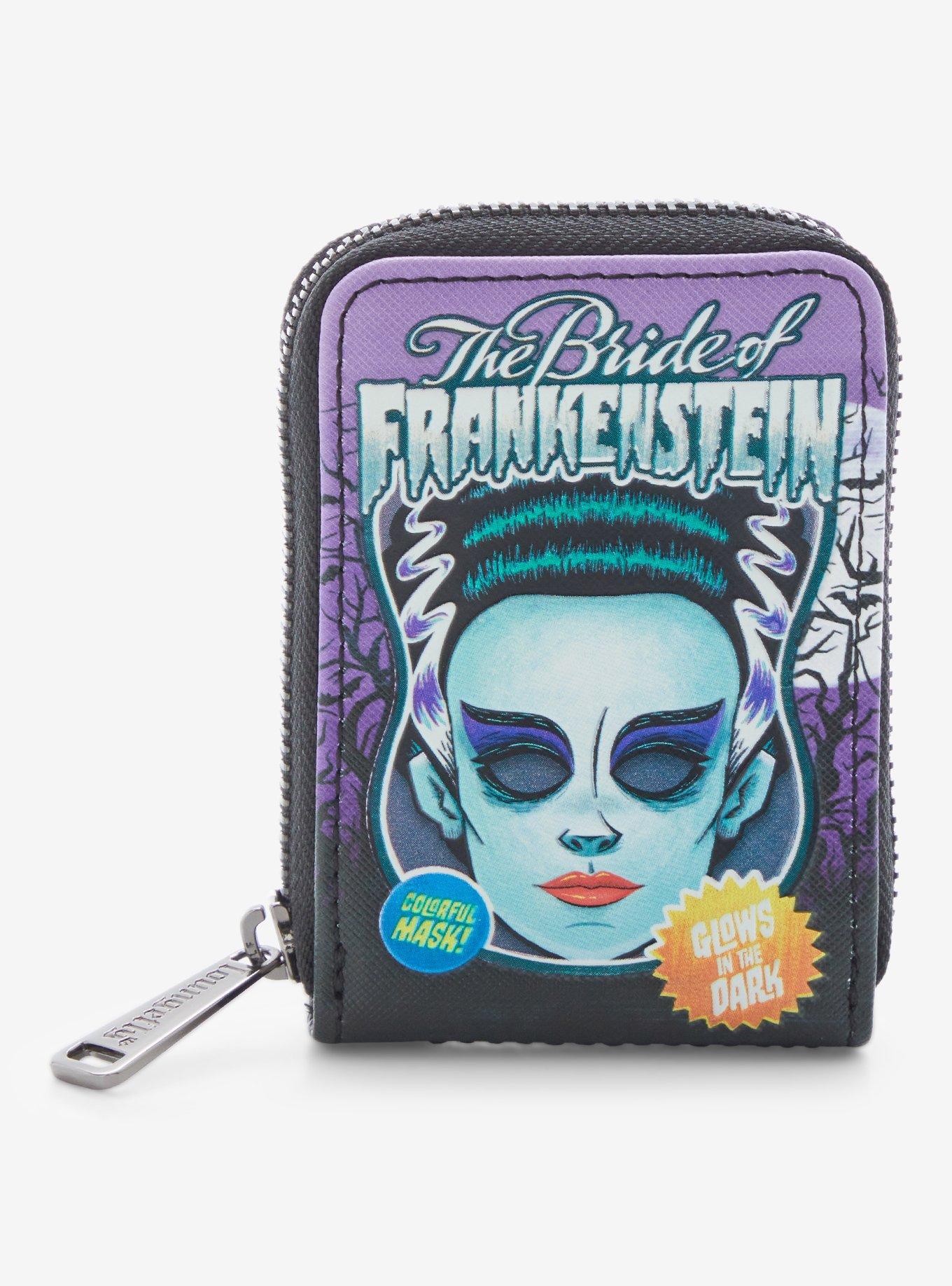 Loungefly Universal Monsters Bride of Frankenstein Mask Box Glow-in-the-Dark Accordion Wallet, , hi-res