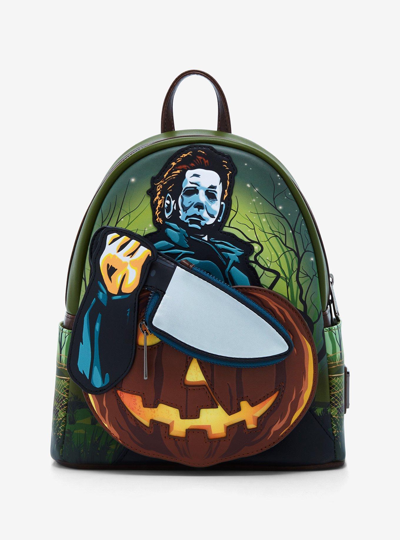 Loungefly Halloween Glow-In-The-Dark Mini Backpack With Knife Coin Pouch 