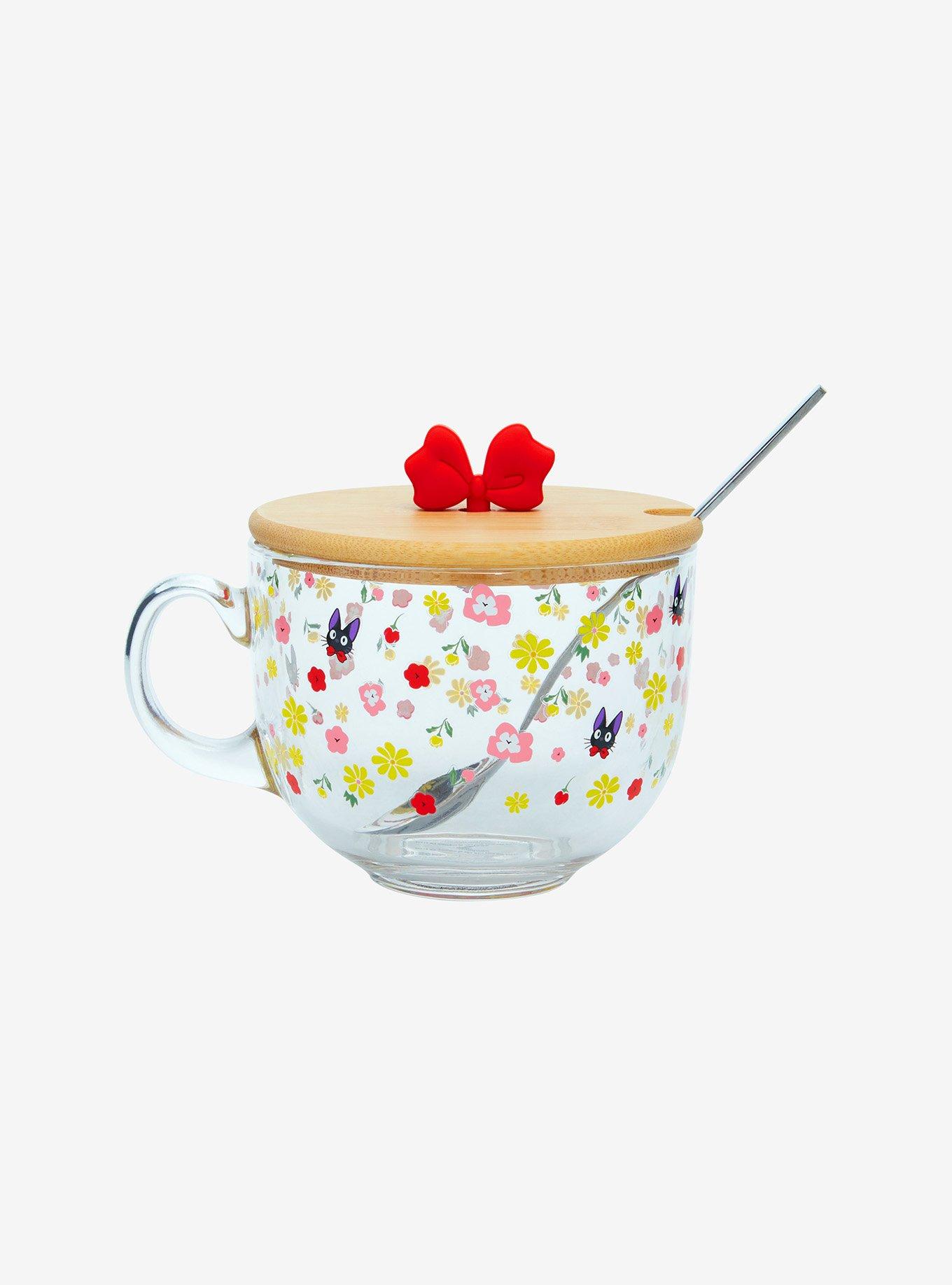 Studio Ghibli® Kiki's Delivery Service Jiji Lidded Glass Mug With Spoon, , hi-res