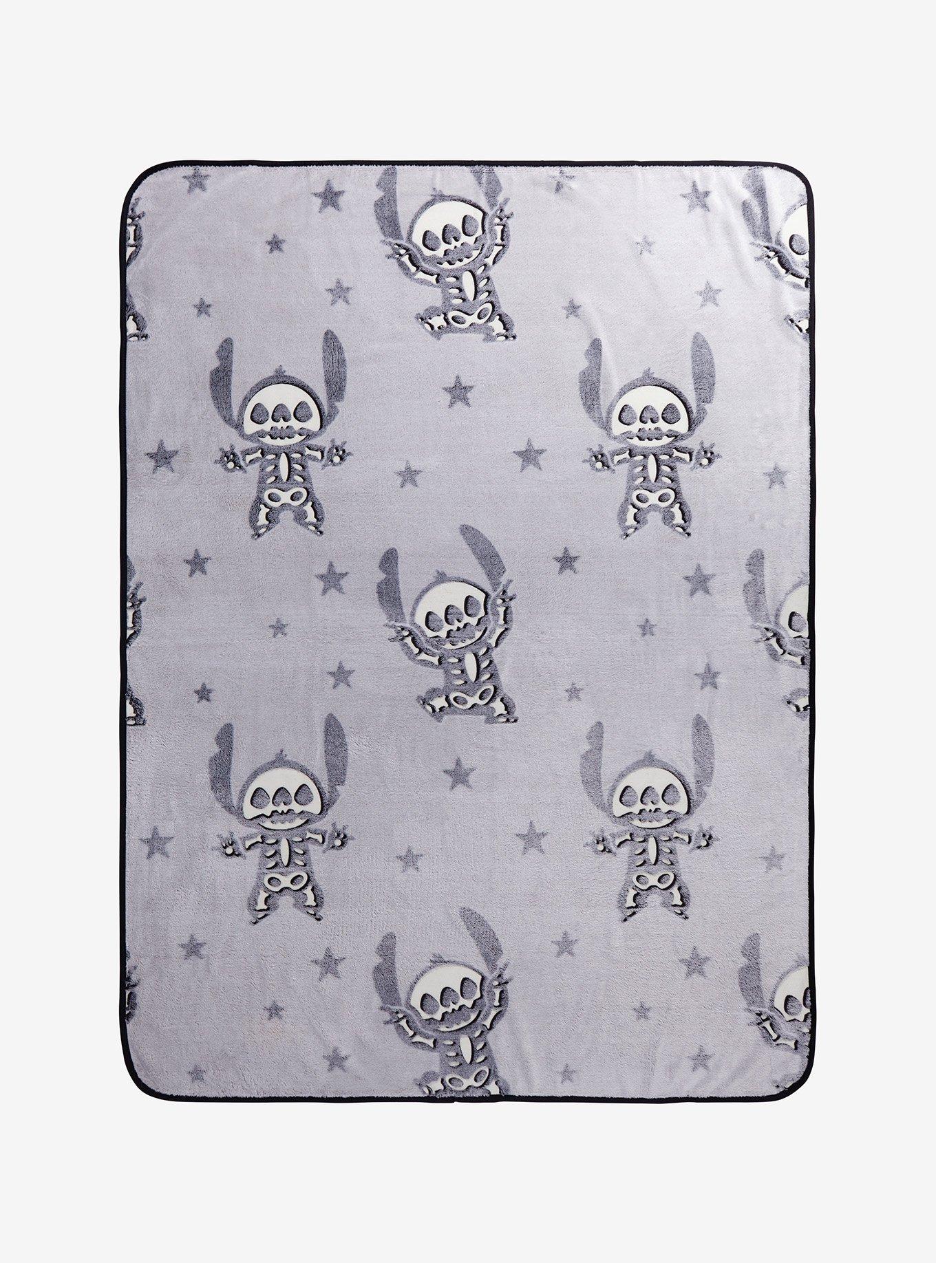 Disney Stitch Skeleton Glow-In-The-Dark Throw Blanket, , hi-res