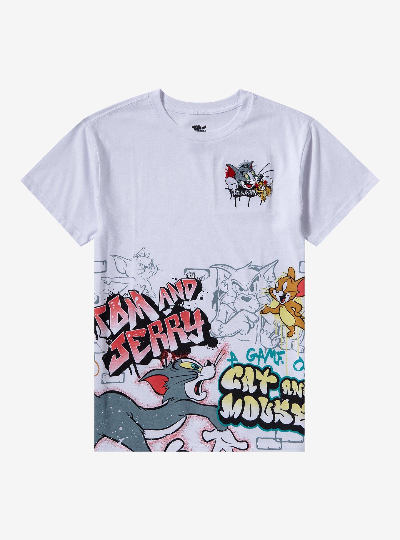 Tom And Jerry Graffiti Embroidery T-Shirt, , hi-res