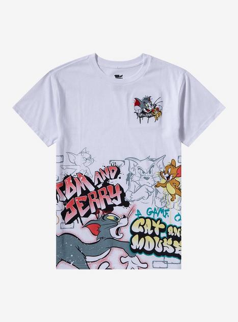 Tom And Jerry Graffiti Embroidery T-Shirt | Hot Topic