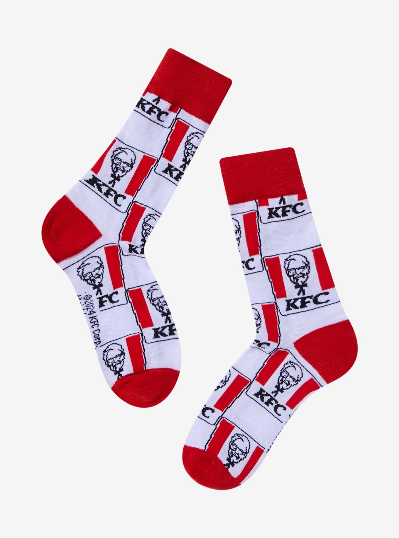 KFC Chicken Bucket Allover Print Crew Socks - BoxLunch Exclusive, , hi-res
