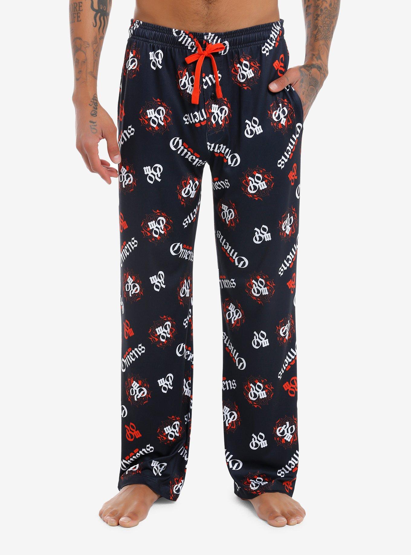 Bad Omens Logo Pajama Pants, BLACK, hi-res