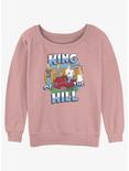 King Of The Hill Whut! Slouchy Girls Sweatshirt, DESERTPNK, hi-res