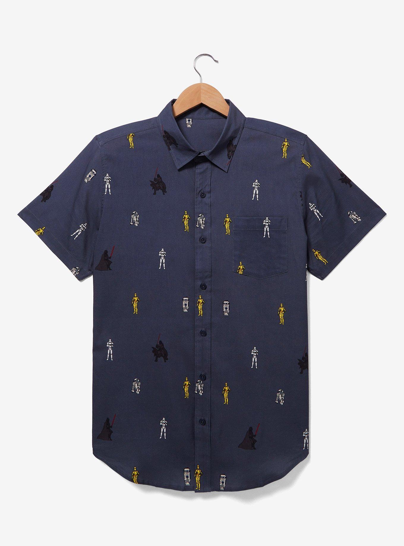 Star Wars Characters Allover Print Woven Button-Up Top - BoxLunch Exclusive