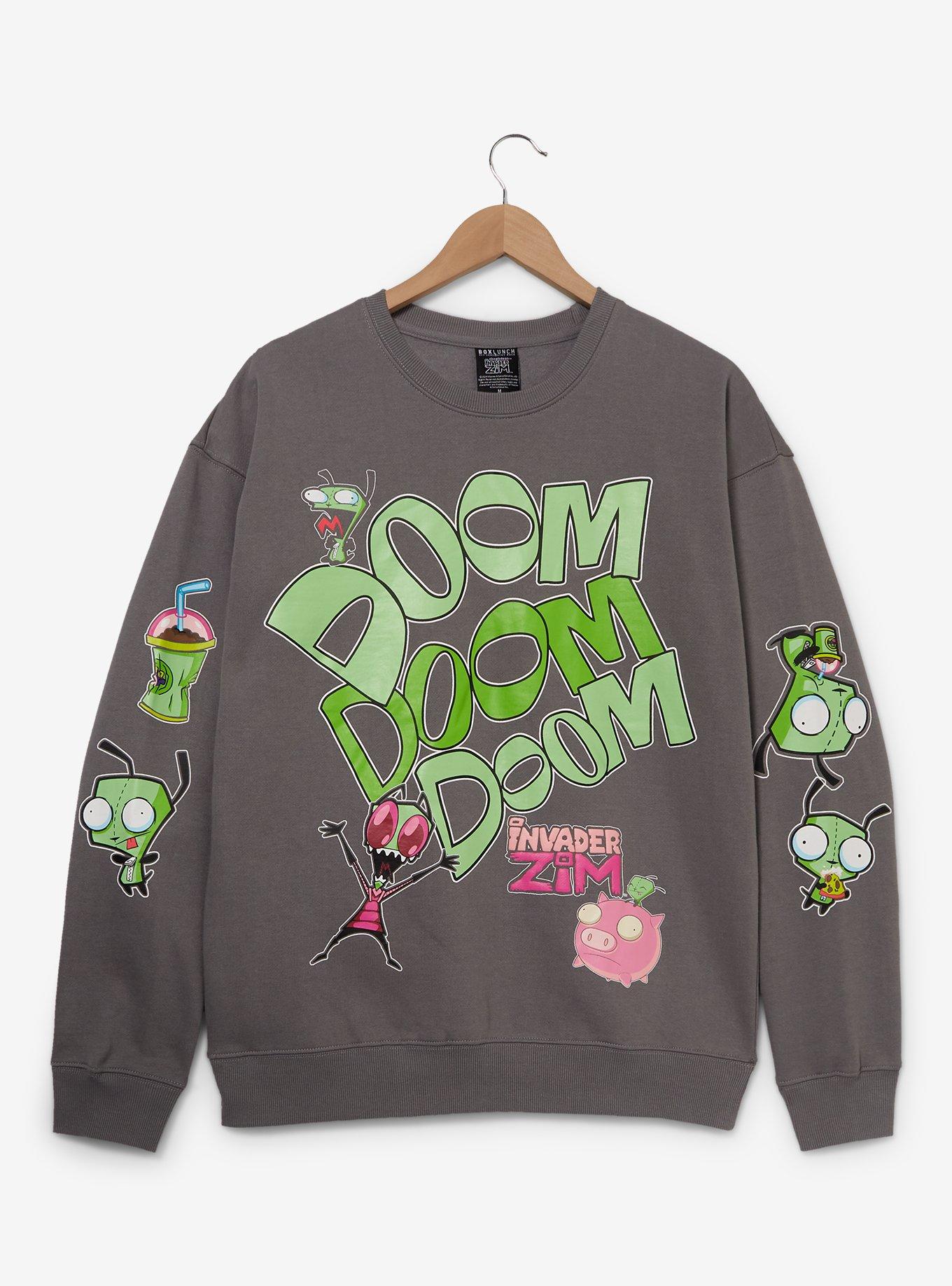 Invader Zim Icons Crewneck - BoxLunch Exclusive, GREY, hi-res