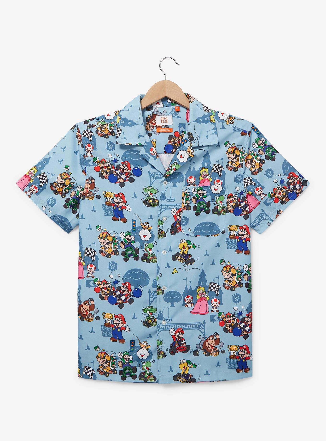 OppoSuits Nintendo Mario Kart Characters Allover Print Woven Button-Up - BoxLunch Exclusive, , hi-res