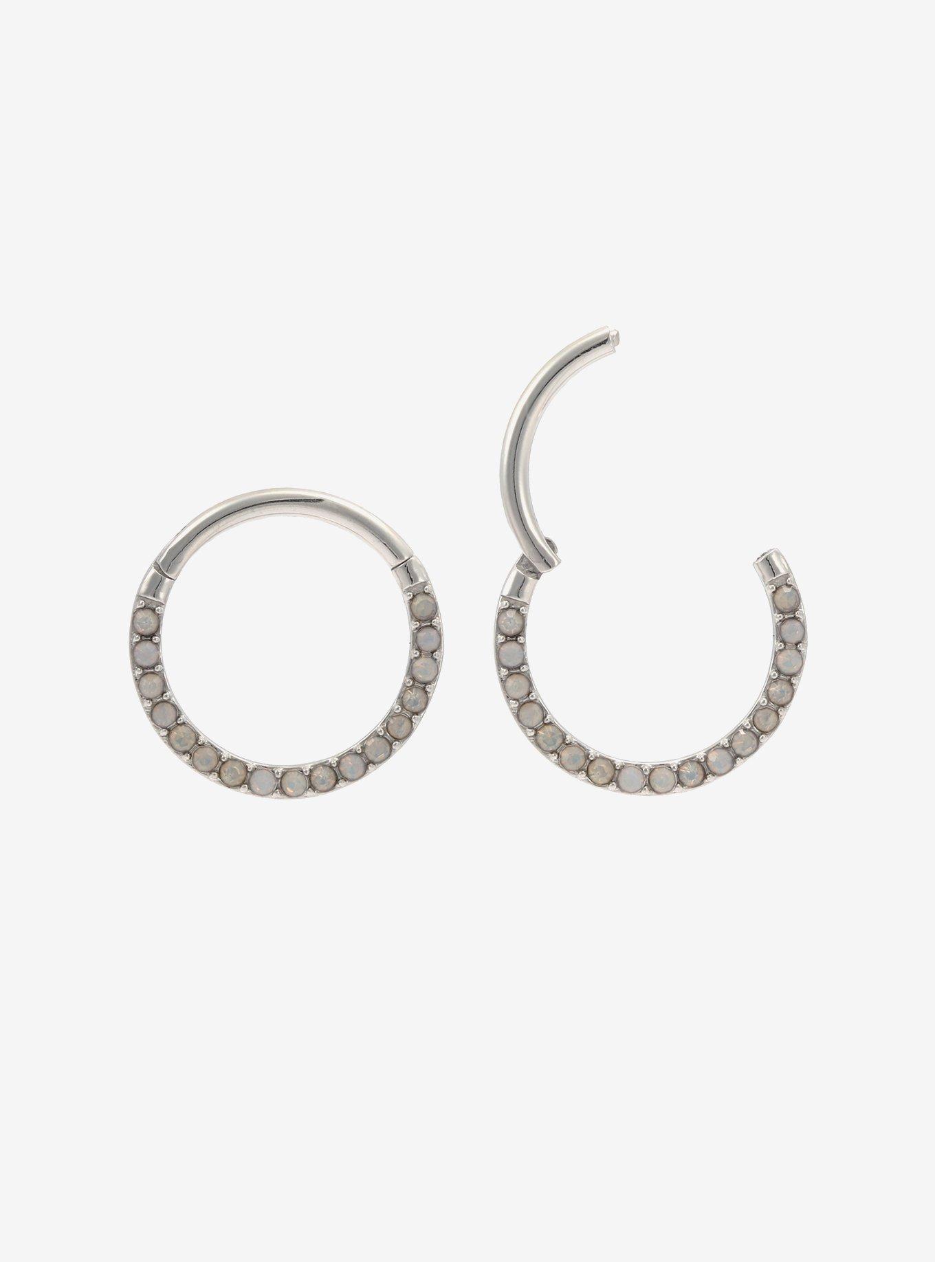 16G Steel Opal Hinged Clicker, , hi-res
