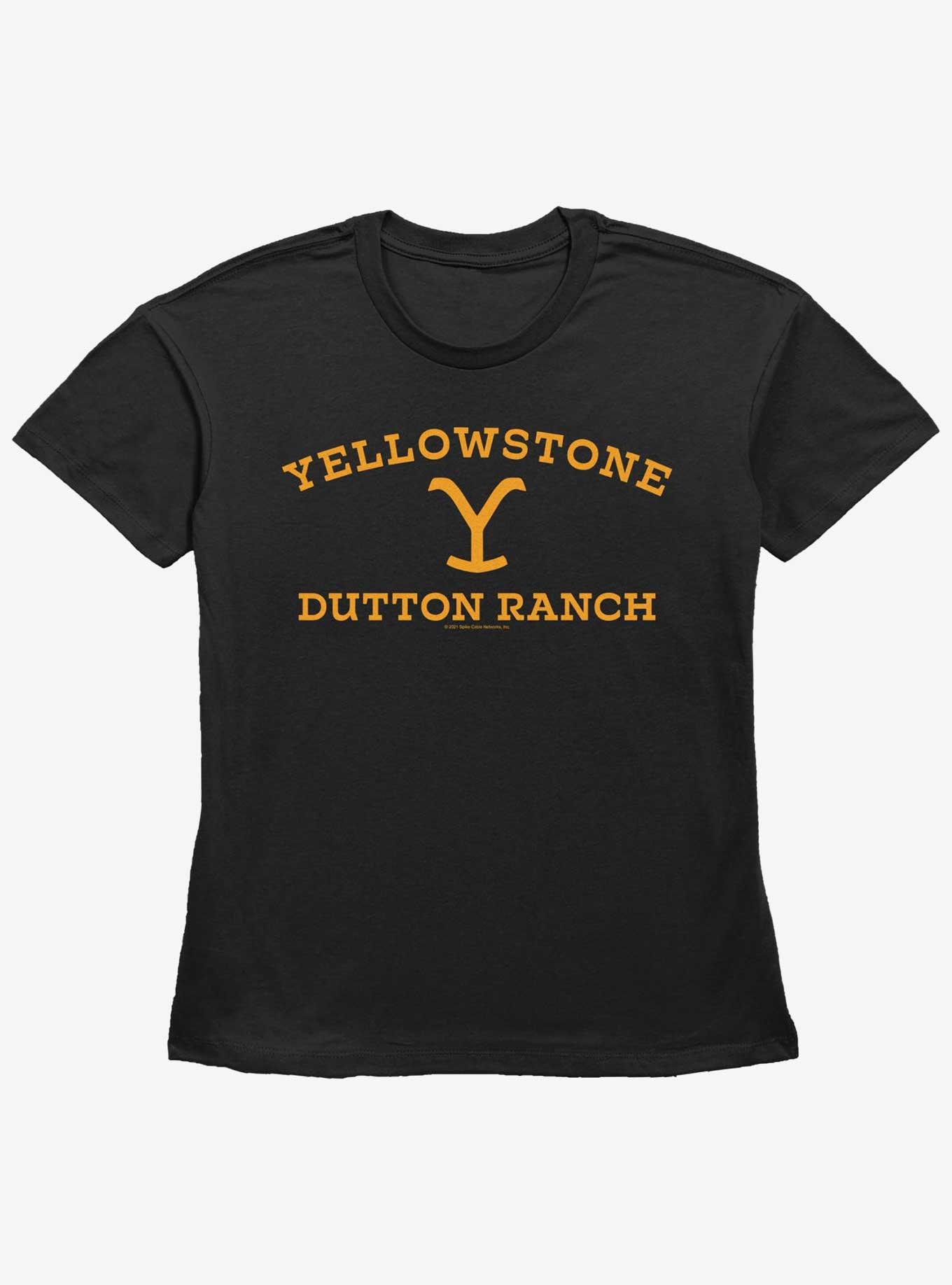 Yellowstone Dutton Ranch Logo Girls Straight Fit T-Shirt, BLACK, hi-res