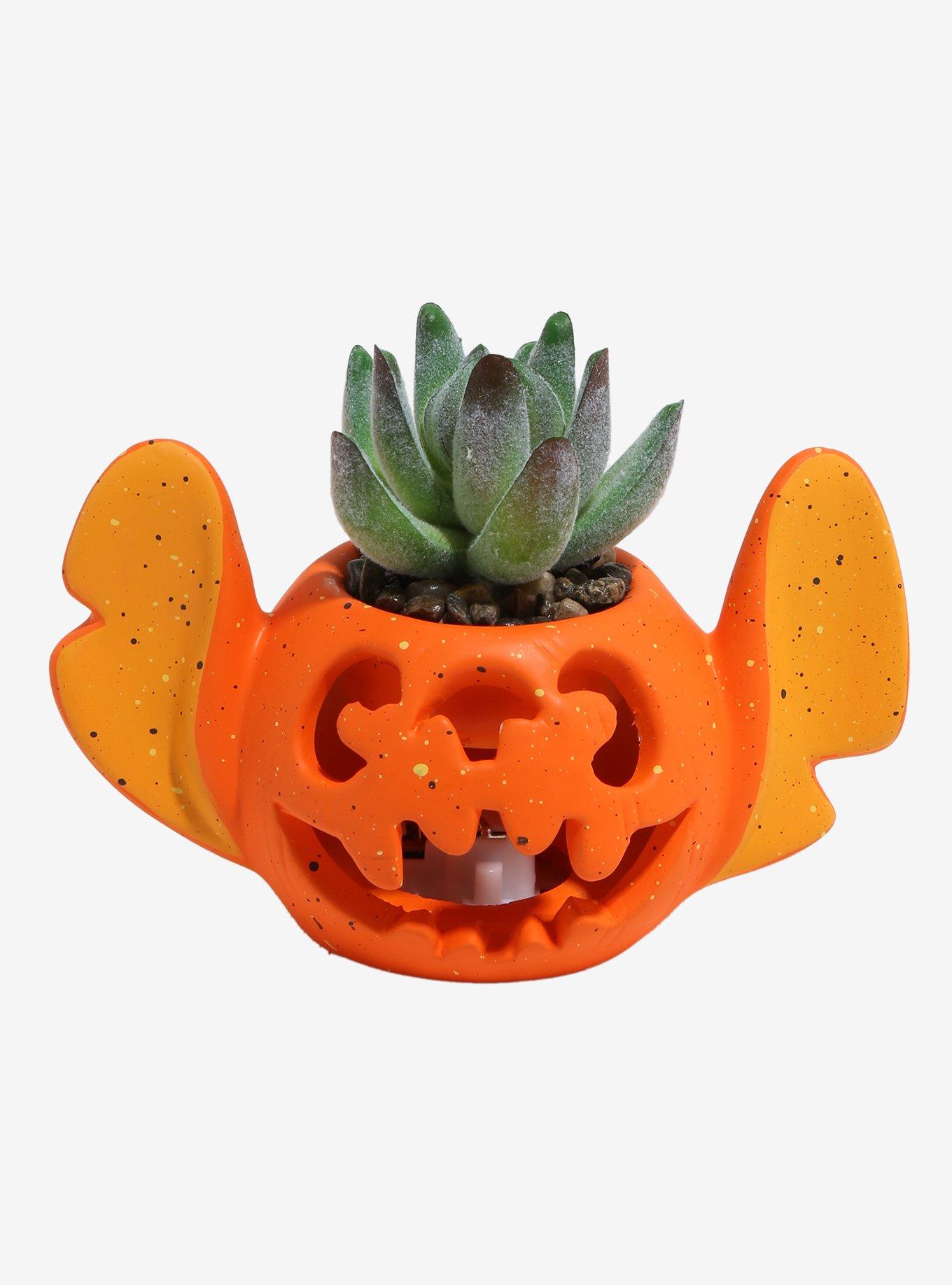 Disney Stitch Pumpkin Light-Up Faux Succulent Planter, , hi-res