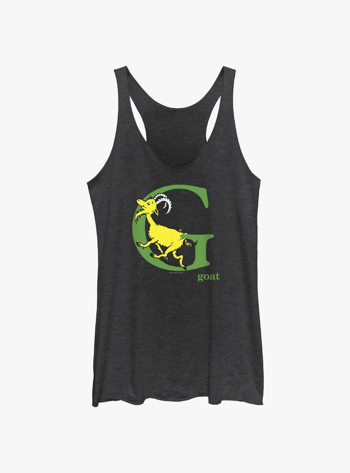 Dr. Seuss Letter G Girls Tank, BLK HTR, hi-res