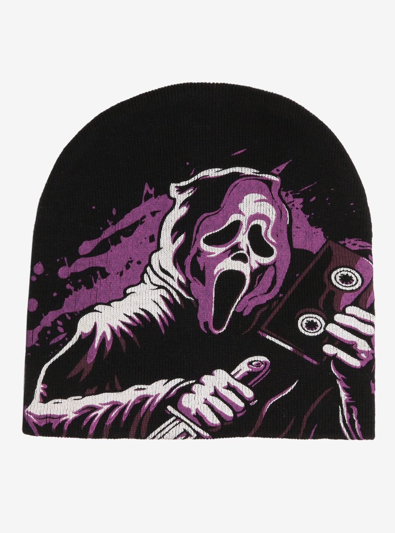 Scream Ghost Face Purple Print Beanie