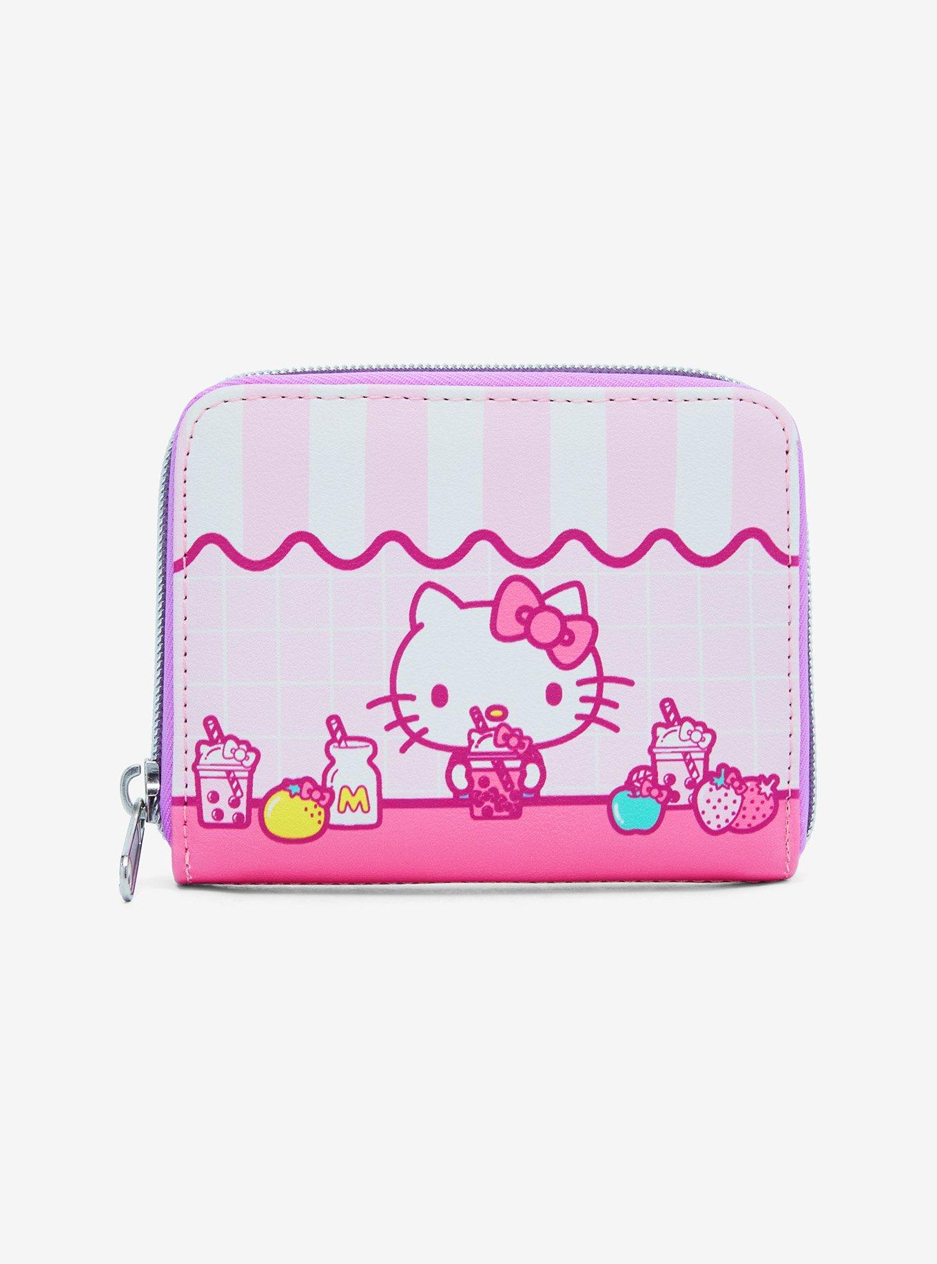 Loungefly Hello Kitty Sweets Pink Stripe Mini Zipper Wallet, , hi-res