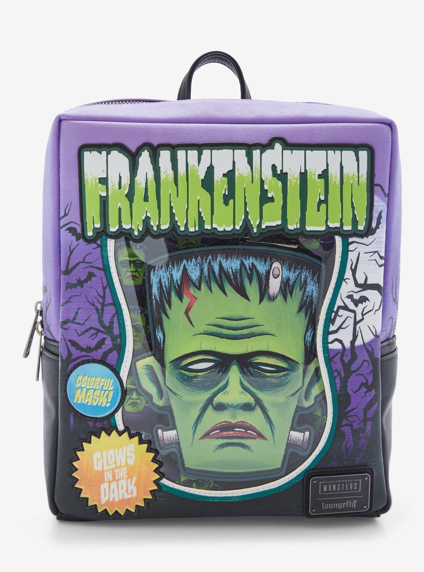 Loungefly Universal Monsters Frankenstein Glow-In-The-Dark Mini Backpack With Coin Pouch, , hi-res