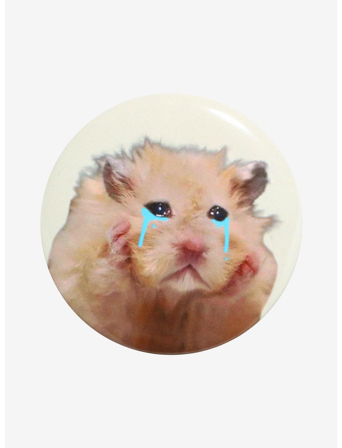 Crying Hamster 3 Inch Button, , hi-res