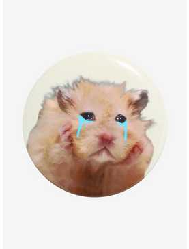 Crying Hamster 3 Inch Button, , hi-res