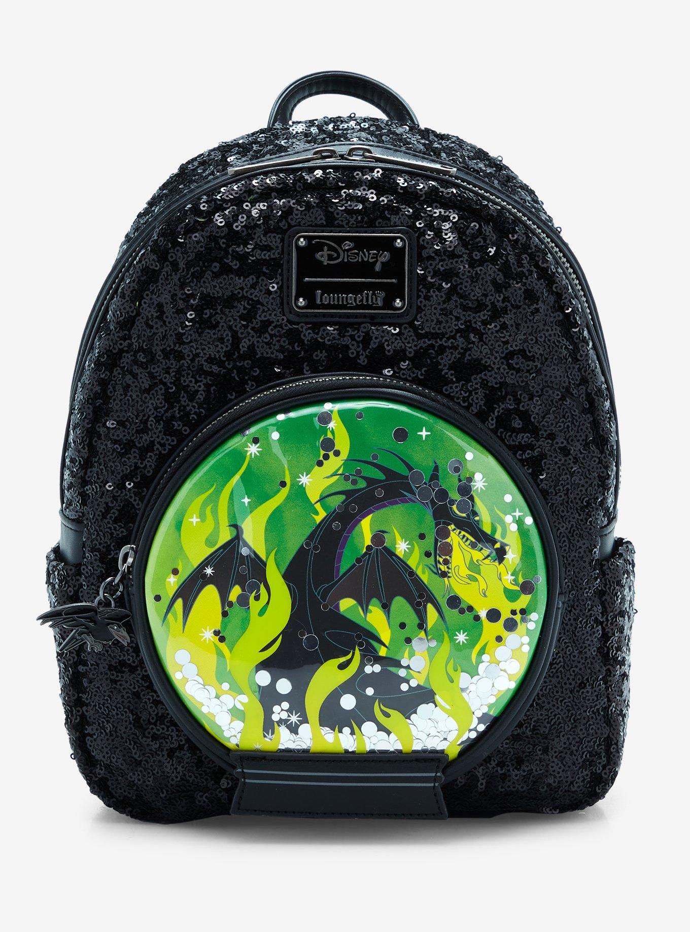 Loungefly Disney Sleeping Beauty Maleficent Snow Globe Sequin Mini Backpack Hot Topic