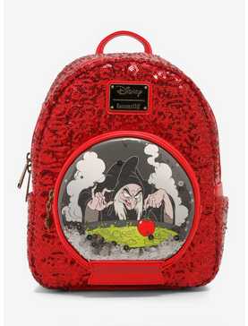 Loungefly Disney Snow White And The Seven Dwarfs Evil Queen Snow Globe Sequin Mini Backpack, , hi-res