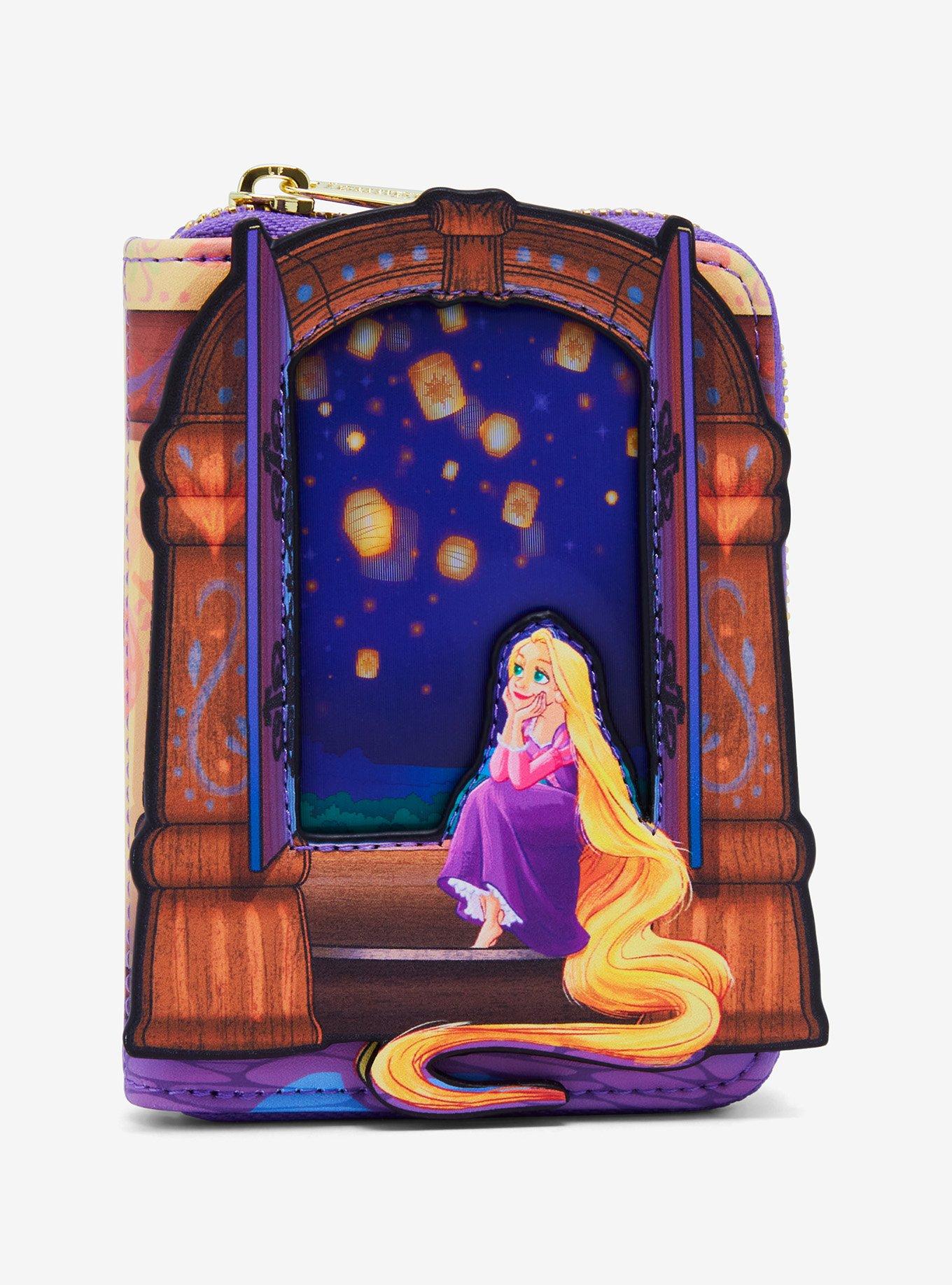 Loungefly Disney Tangled Rapunzel Lenticular Lantern Window Small Zip Wallet - BoxLunch Exclusive, , hi-res