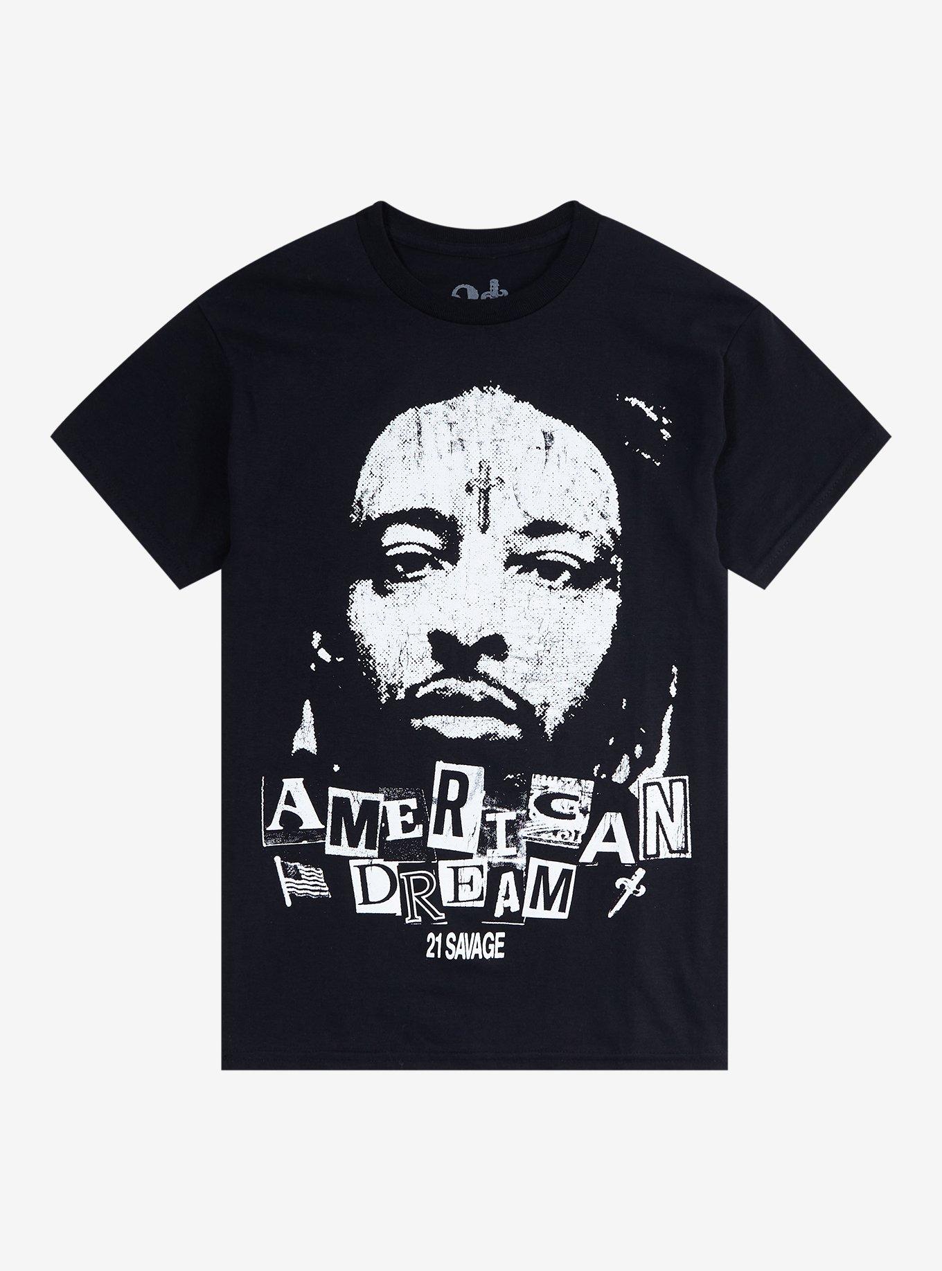 21 Savage American Dream Portrait Boyfriend Fit Girls T-Shirt, , hi-res