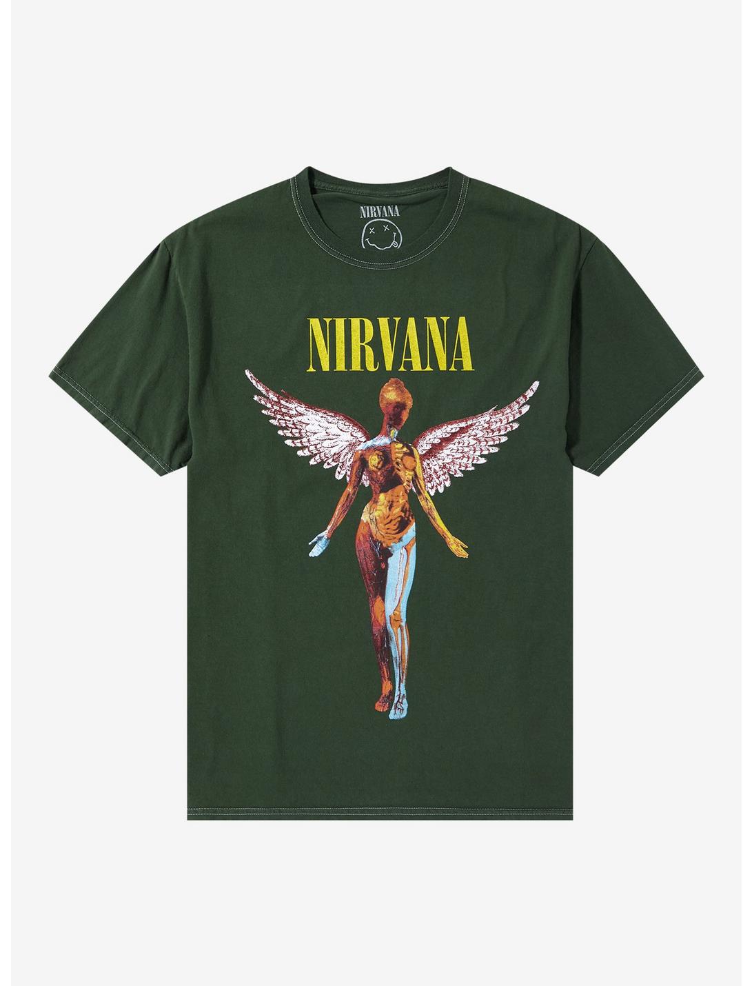 Nirvana In Utero Angel Green Girls T-Shirt, GREEN, hi-res