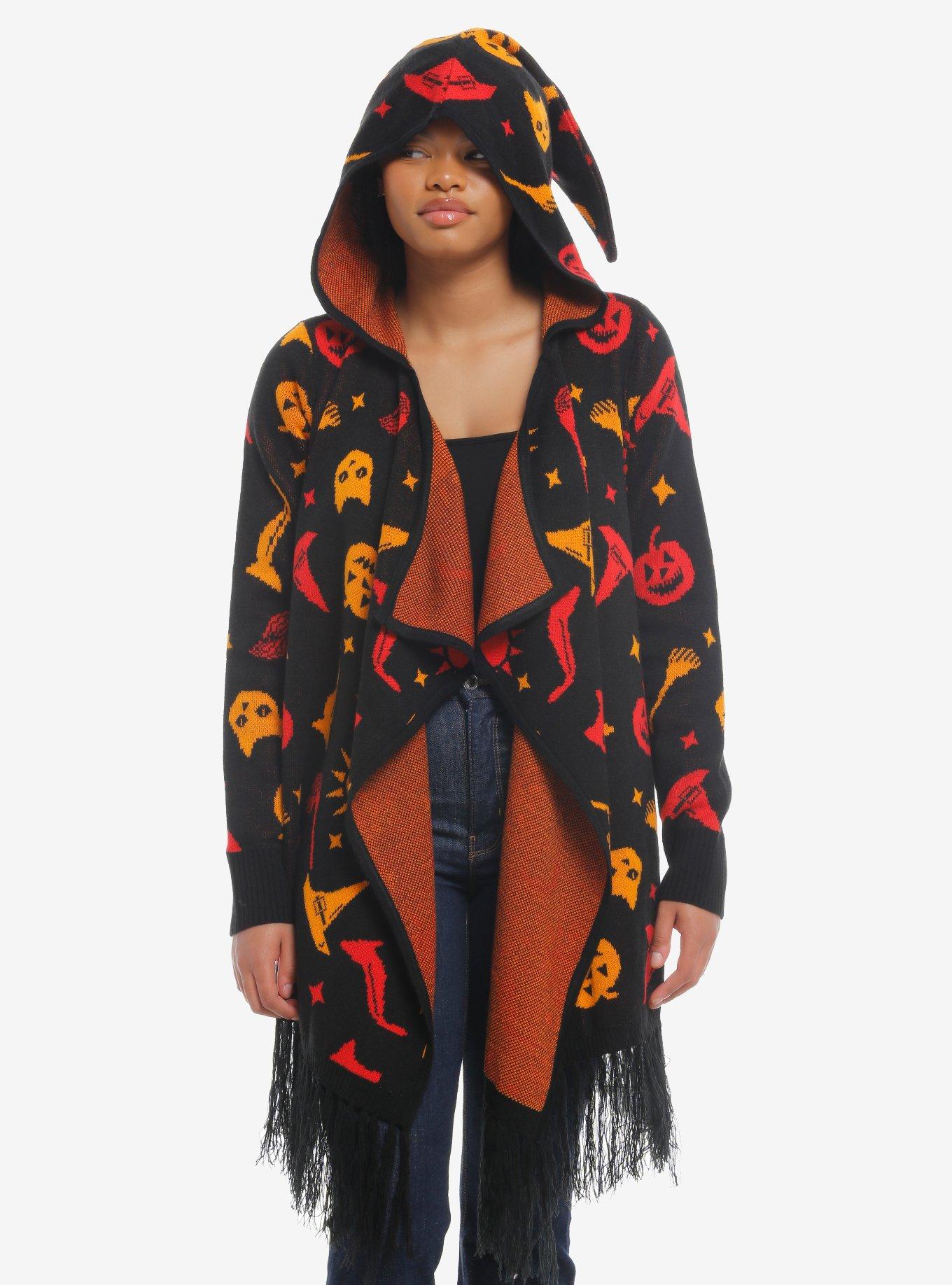 Her Universe Disney Hocus Pocus Dani Hooded Fringe Girls Cardigan, , hi-res