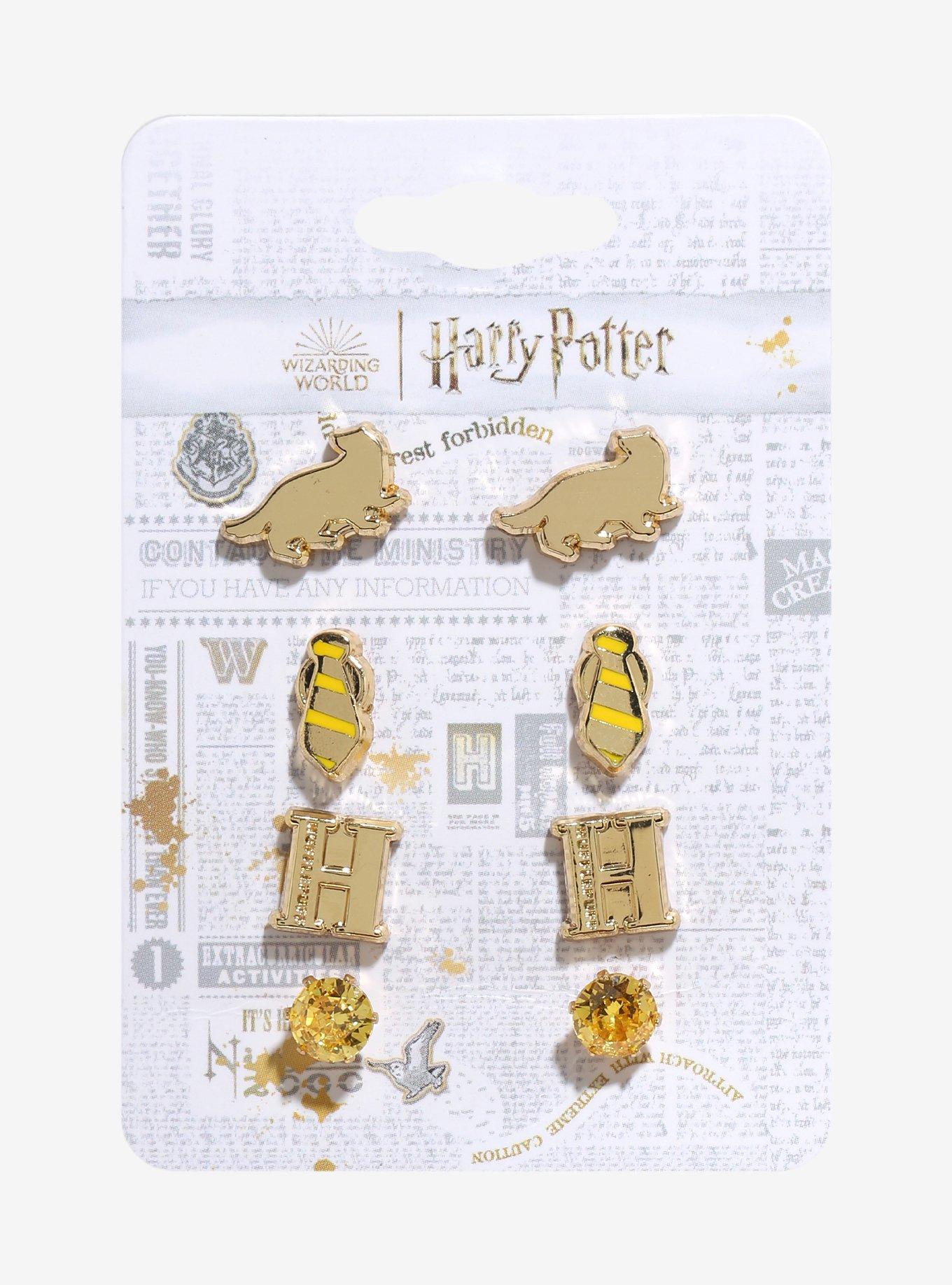 Harry Potter Hufflepuff Icons Earring Set, , hi-res