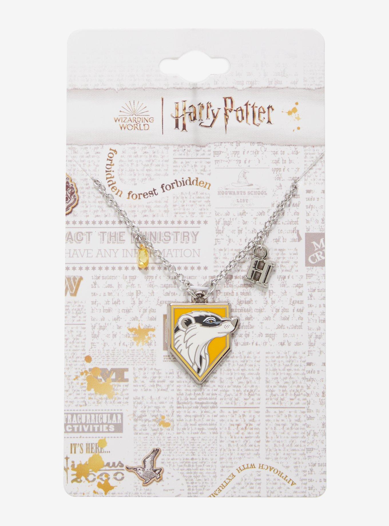 Harry Potter Hufflepuff Crest Necklace, , hi-res