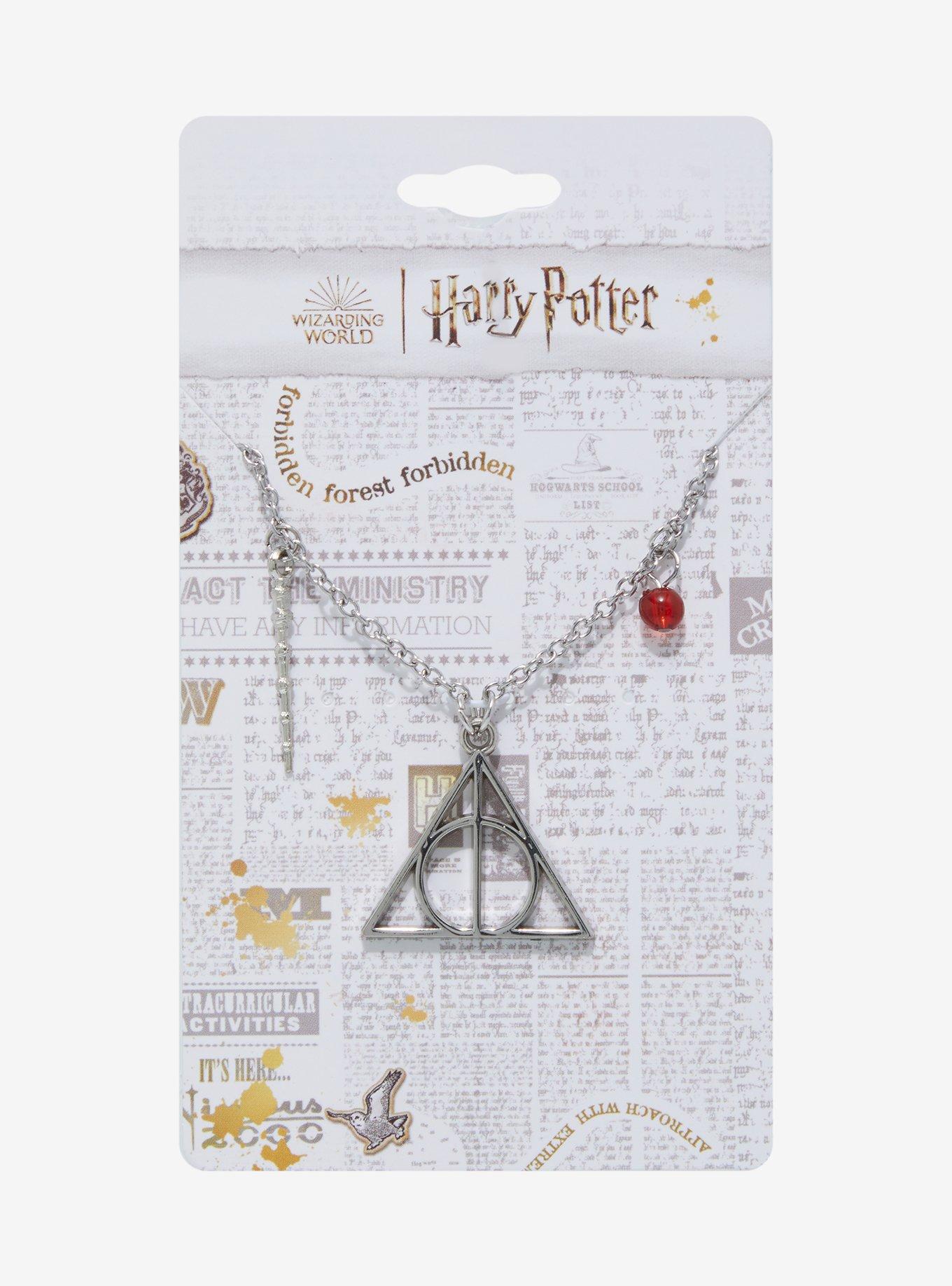 Harry Potter Deathly Hallows Charm Necklace, , hi-res