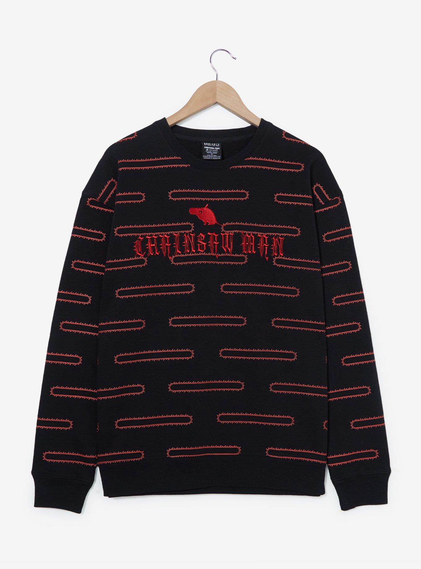 Chainsaw Man Pochita Chainsaw Blade Allover Print Crewneck - BoxLunch Exclusive, , hi-res