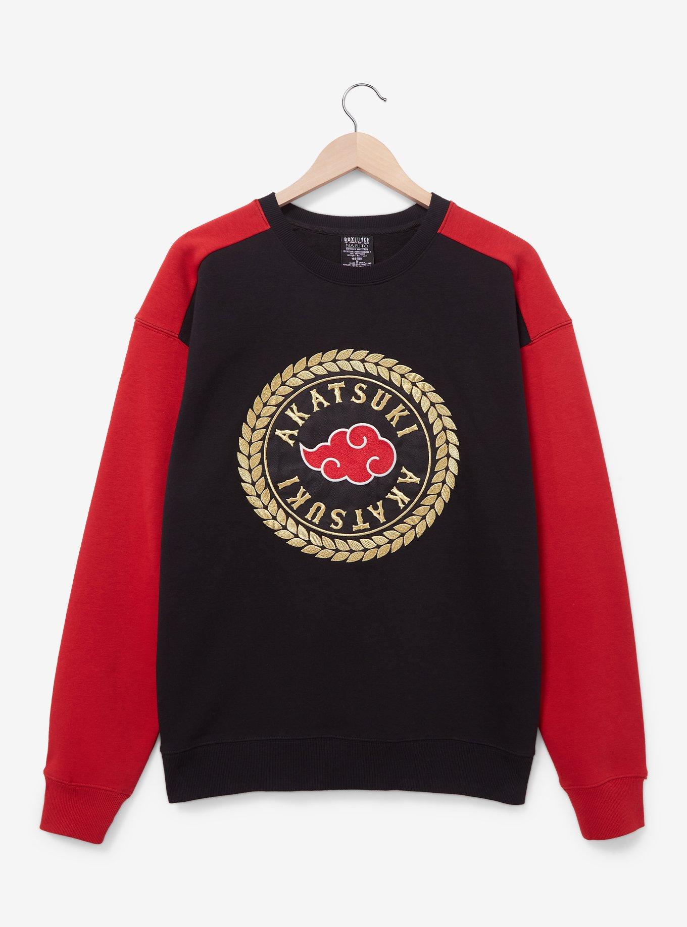 Naruto Shippuden Akatsuki Crest Color Block Crewneck — BoxLunch Exclusive, , hi-res