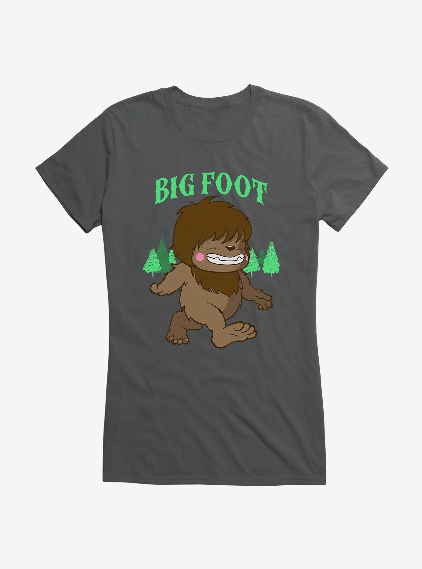 Chibi Cryptids Big Foot Girls T-Shirt, CHARCOAL, hi-res