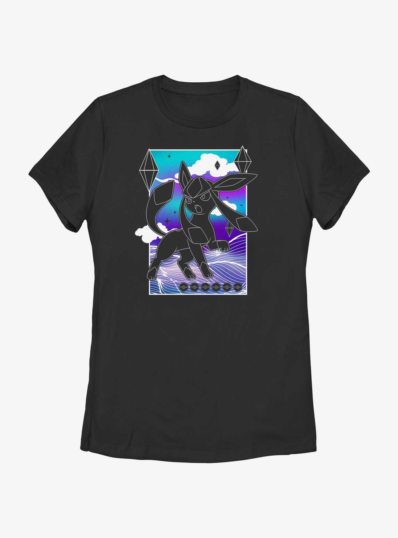 Pokemon Glaceon Northern Lights Womens T-Shirt