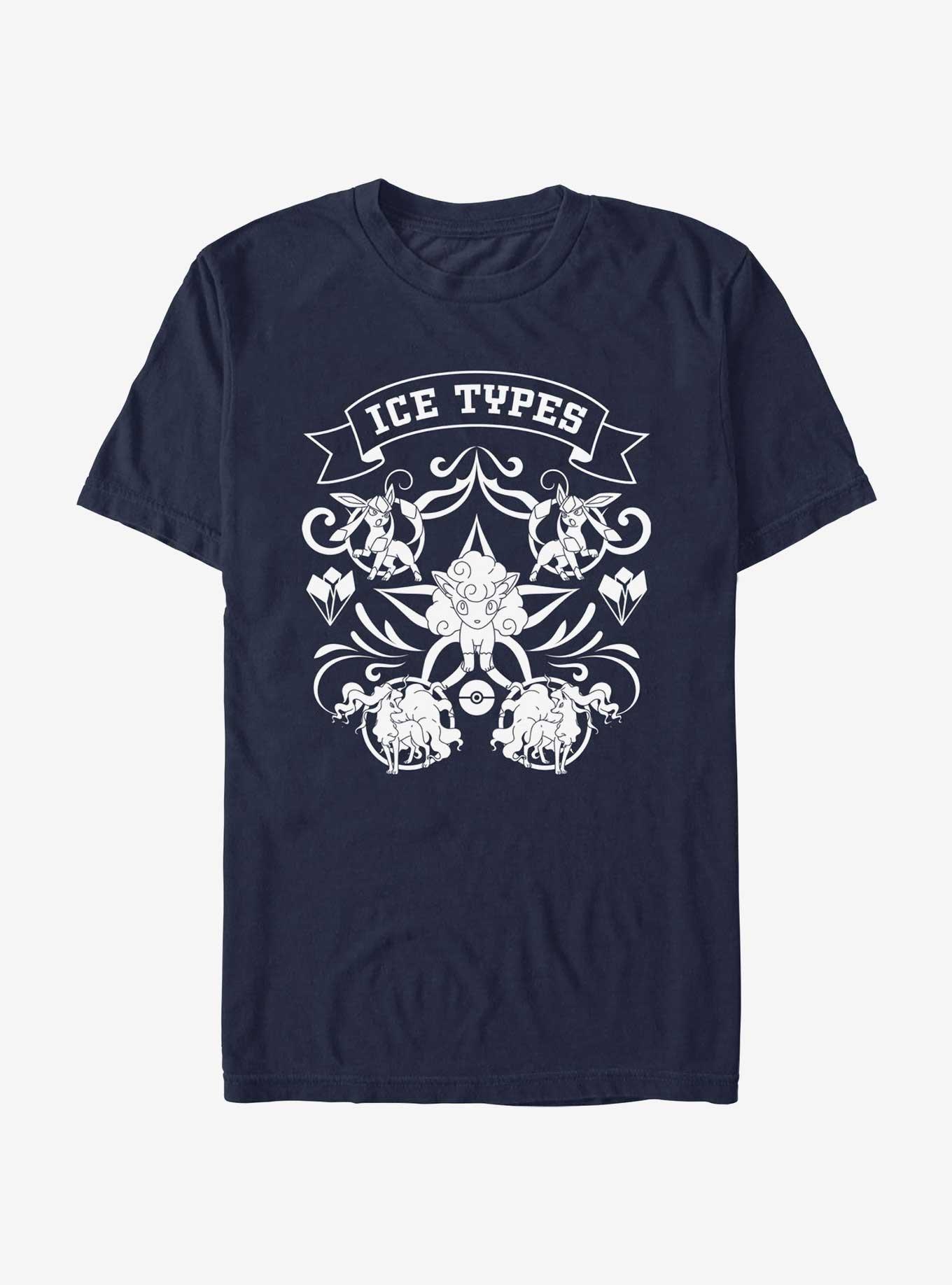 Pokemon Ice Type Winter T-Shirt, NAVY, hi-res