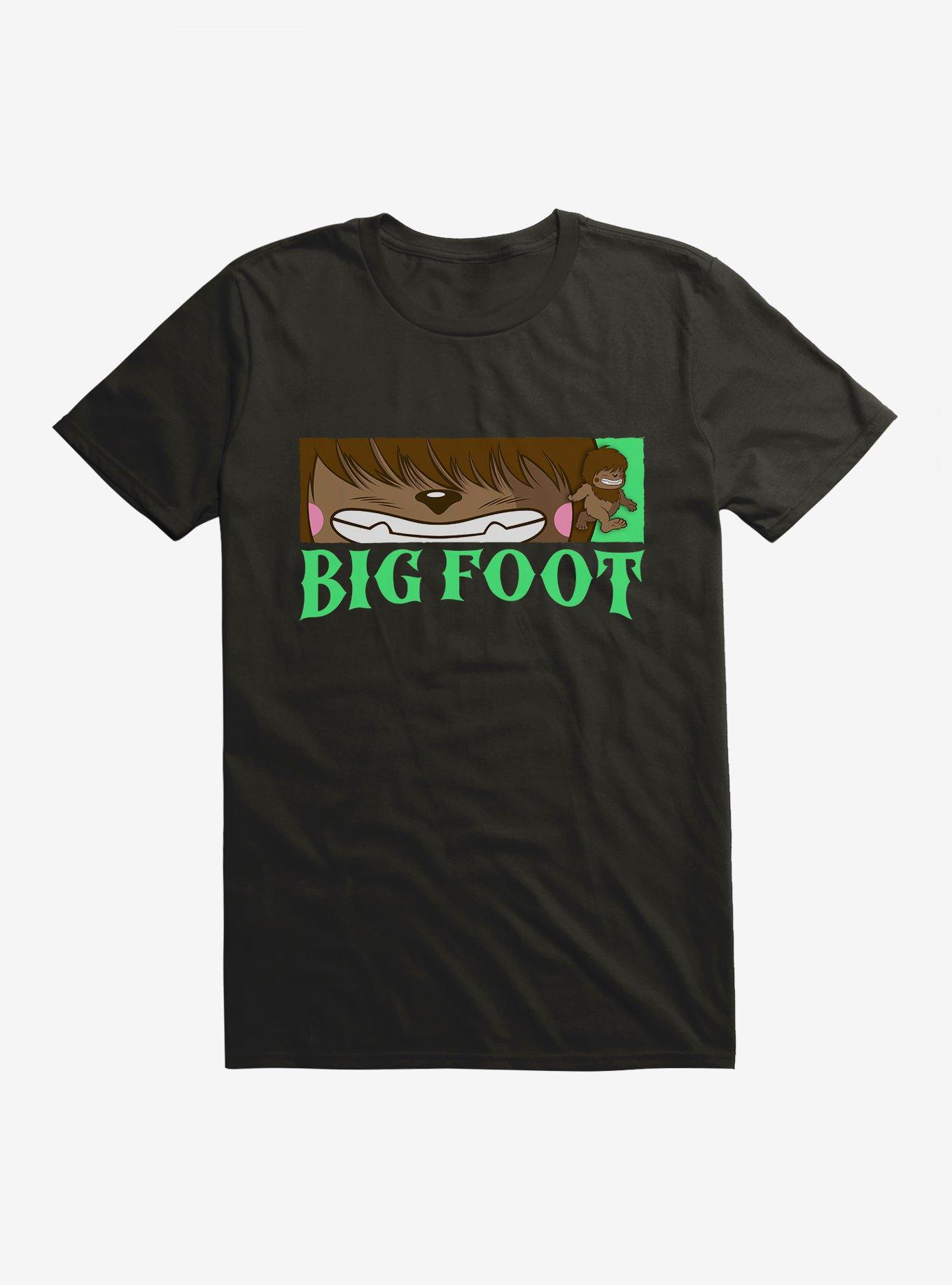 Chibi Cryptids Big Foot Smile T-Shirt, BLACK, hi-res