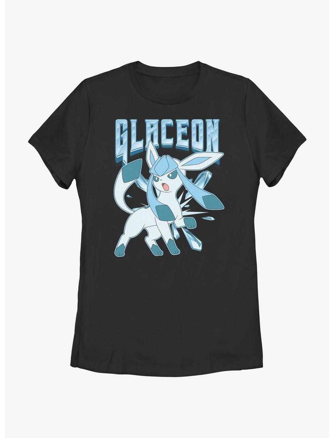 Pokemon Glaceon Ice Beam Womens T-Shirt, BLACK, hi-res