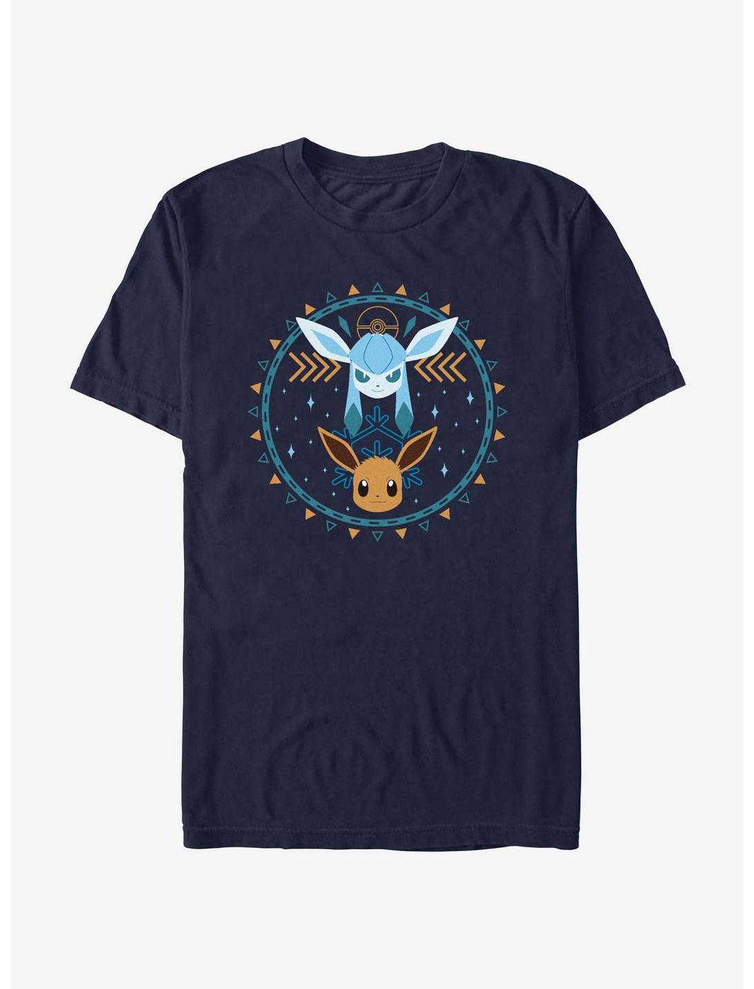 Pokemon Eevee Glaceon Circle T-Shirt, NAVY, hi-res