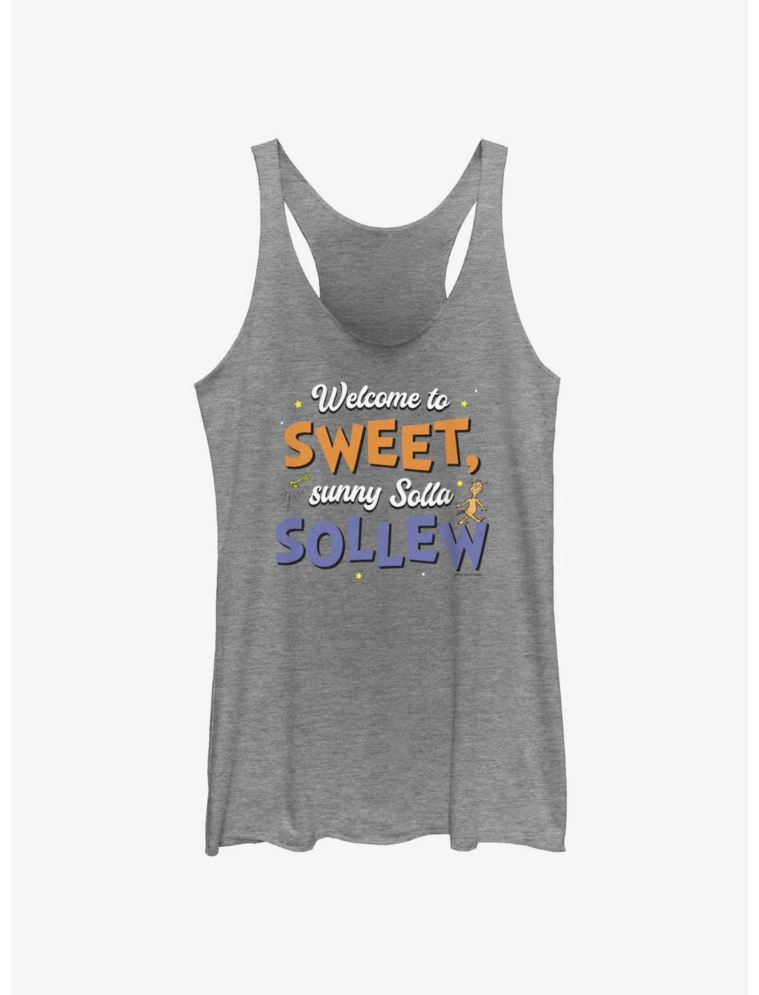 Dr. Seuss's I Had Trouble Getting Into Solla Sollew Welcome To Sweet Sunny Solla Sollew Womens Tank Top, GRAY HTR, hi-res