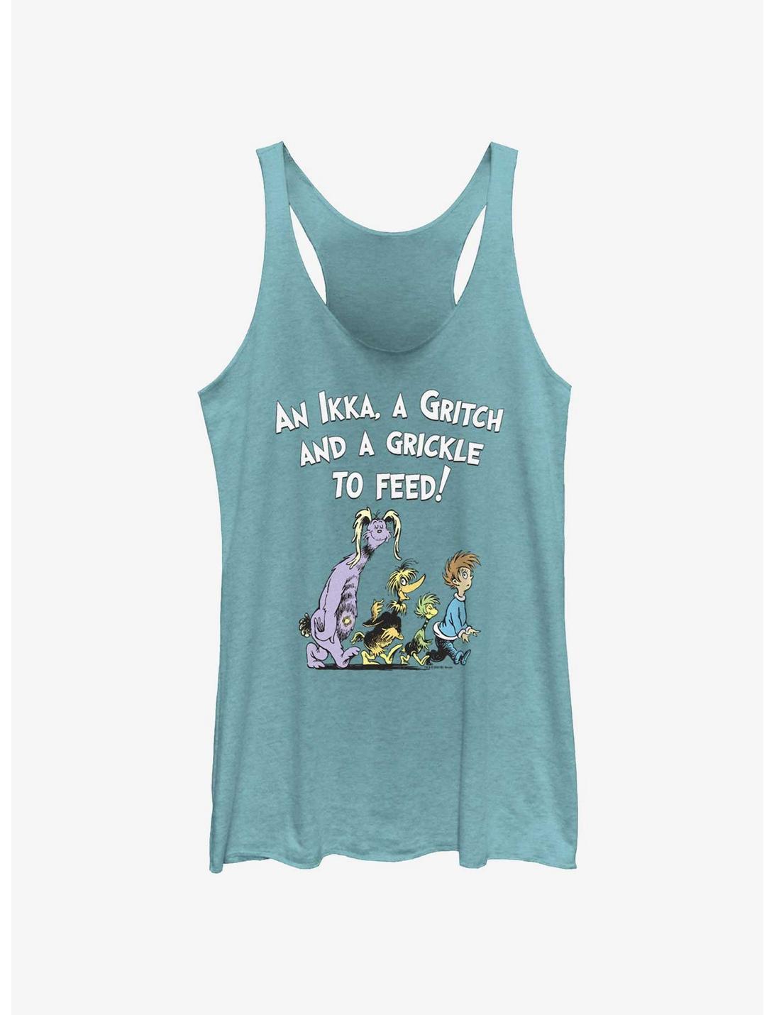Dr. Seuss's The Bippolo Seed & Other Lost Stories Ikka Gritch Grickle To Feed Womens Tank Top, TAHI BLUE, hi-res