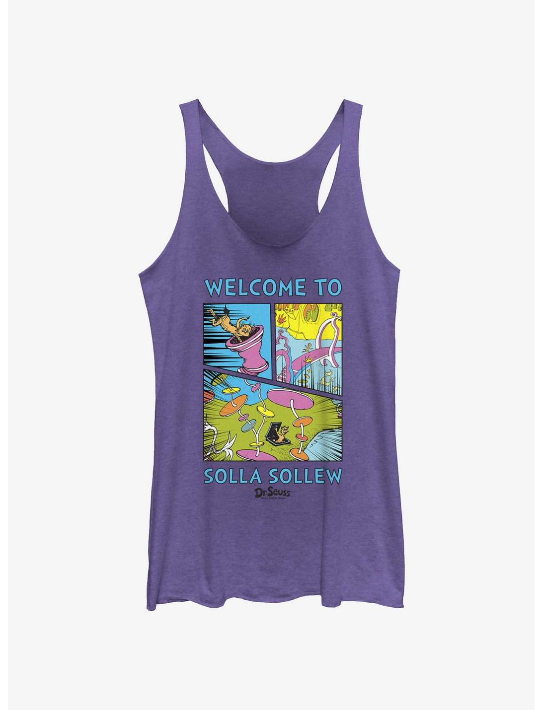 Dr. Seuss's I Had Trouble Getting Into Solla Sollew Welcome To Solla Sollew Womens Tank Top, PUR HTR, hi-res