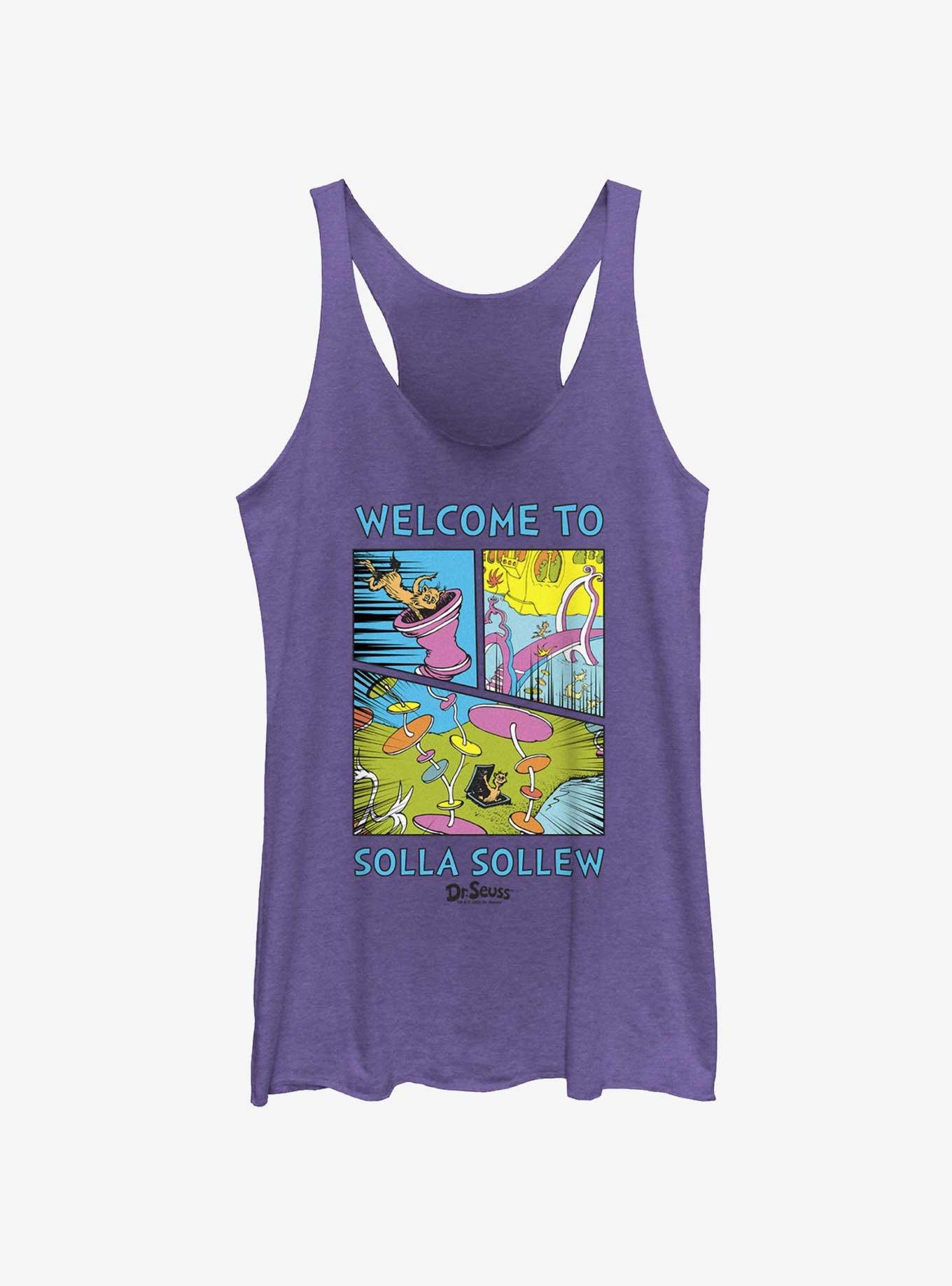 Dr. Seuss's I Had Trouble Getting Into Solla Sollew Welcome To Solla Sollew Womens Tank Top, PUR HTR, hi-res