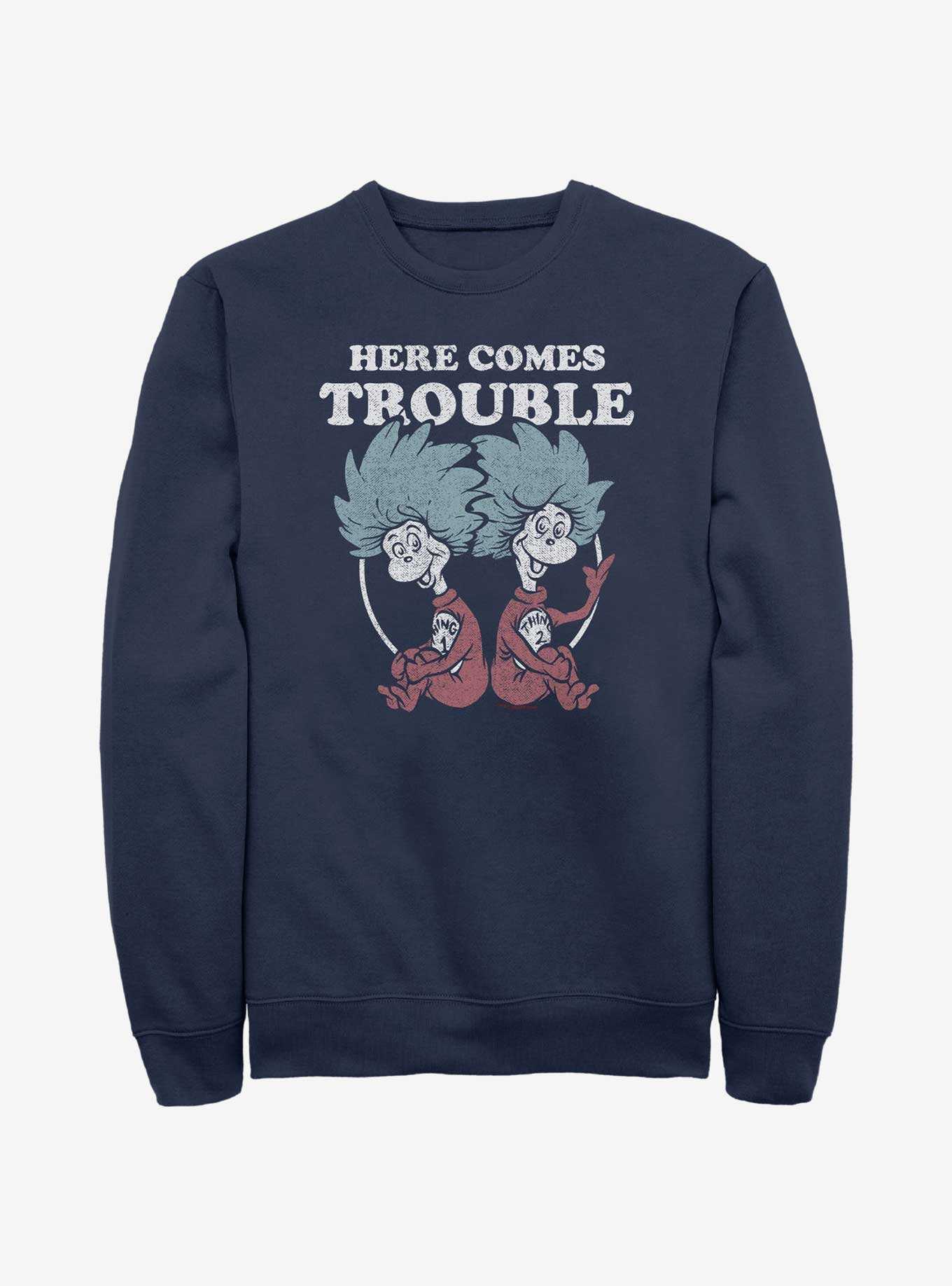 Dr. Seuss's Cat In The Hat Here Comes Trouble Things Sweatshirt, , hi-res
