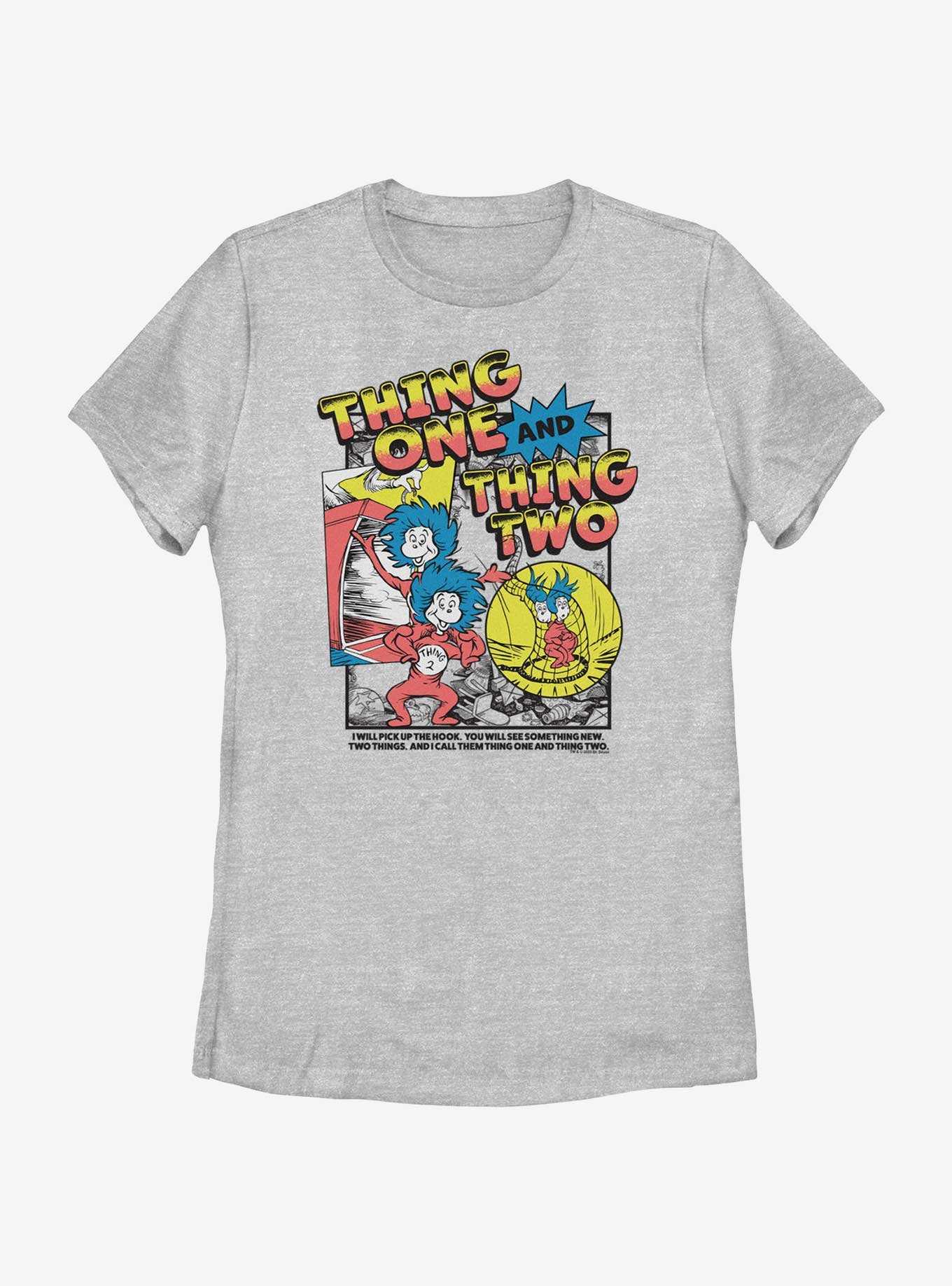 Dr. Seuss's Cat In The Hat Thing One And Thing Two Comic Art Womens T-Shirt, , hi-res