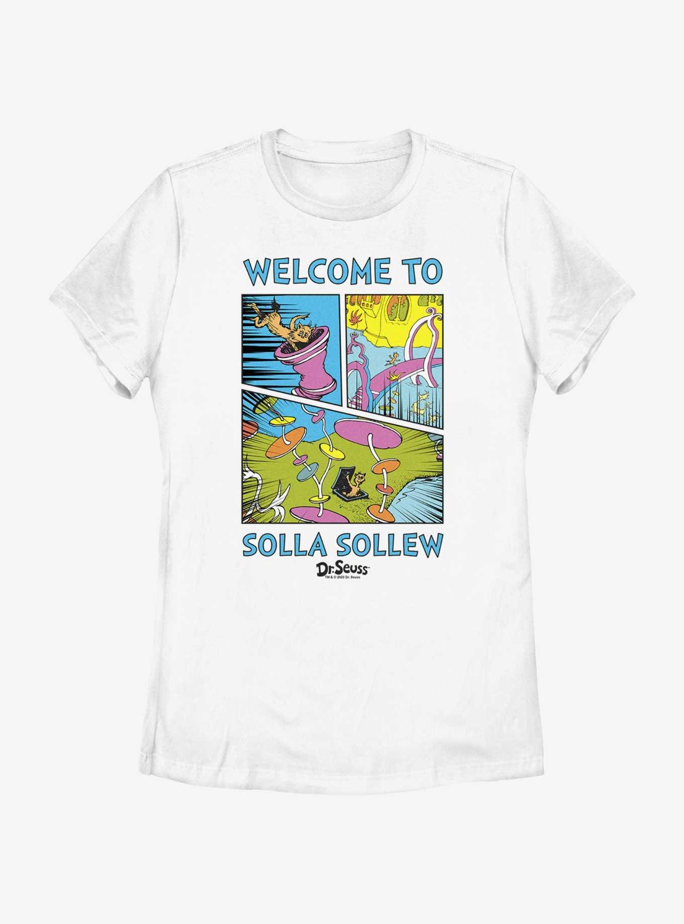 Dr. Seuss's I Had Trouble Getting Into Solla Sollew Welcome To Solla Sollew Womens T-Shirt, WHITE, hi-res
