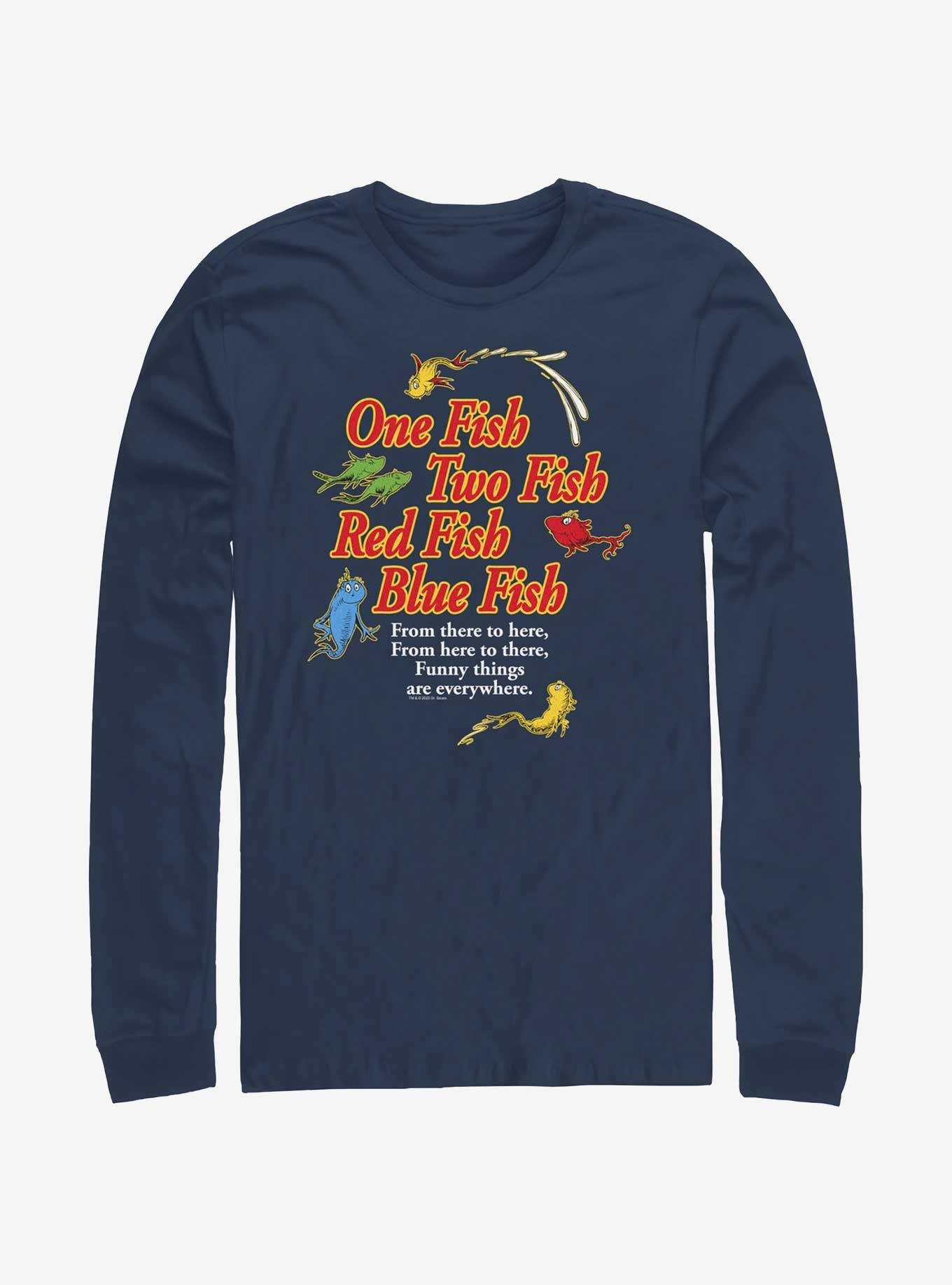 Dr. Seuss's One Fish, Two Red Blue Fish Funny Things Are Everywhere Long-Sleeve T-Shirt