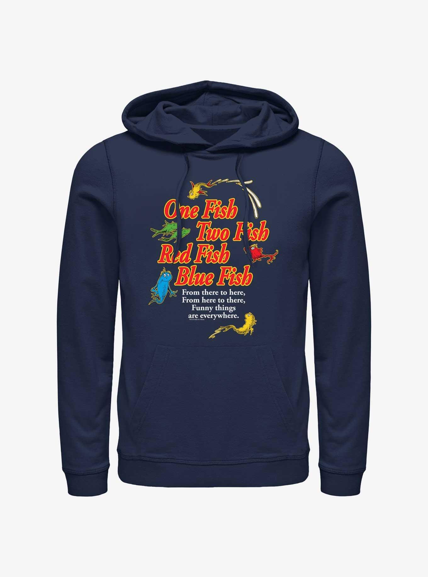 Dr. Seuss's One Fish, Two Red Blue Fish Funny Things Are Everywhere Hoodie