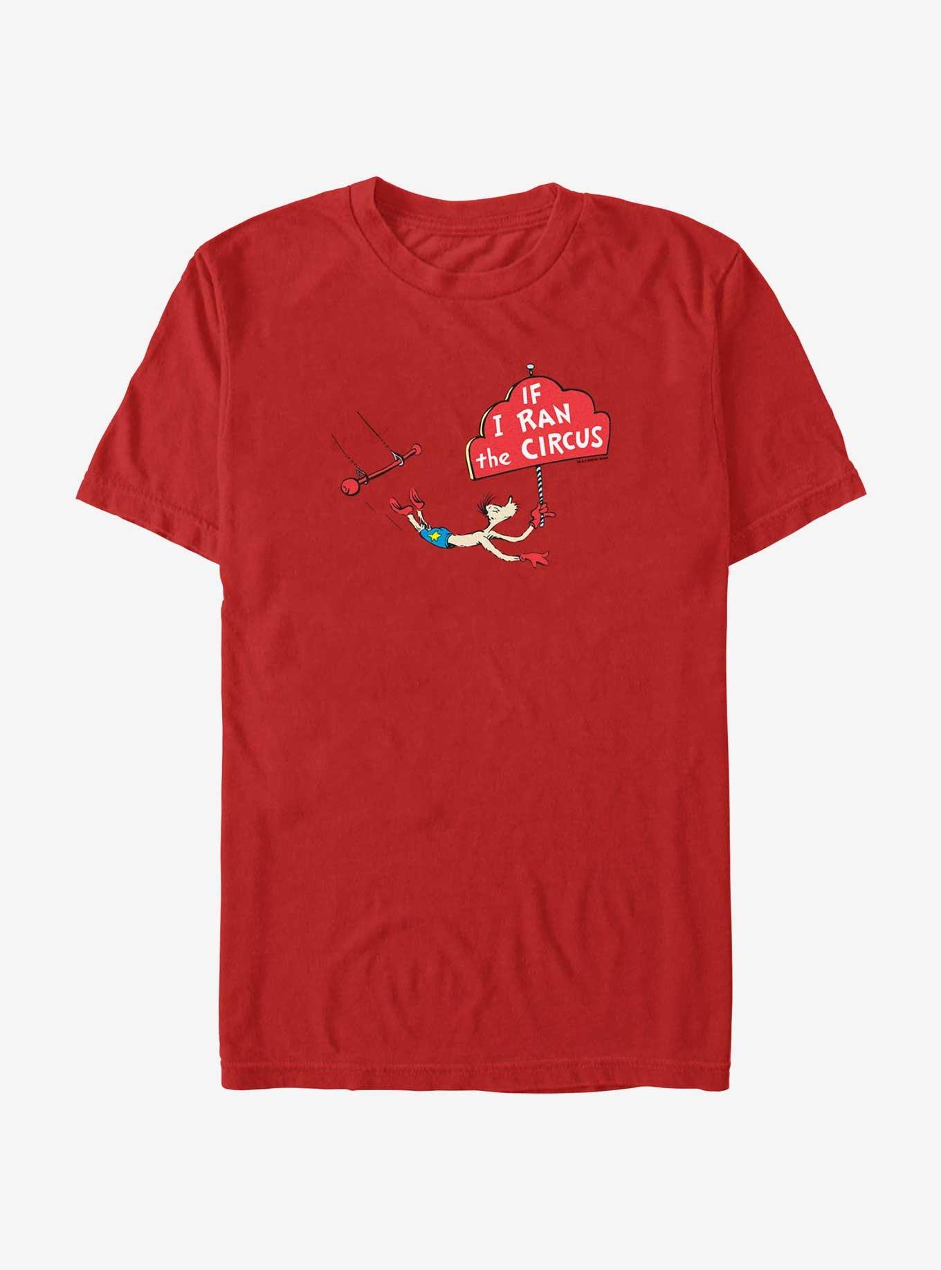 Dr. Seuss's If I Ran The Circus Trapeze Sign T-Shirt, RED, hi-res