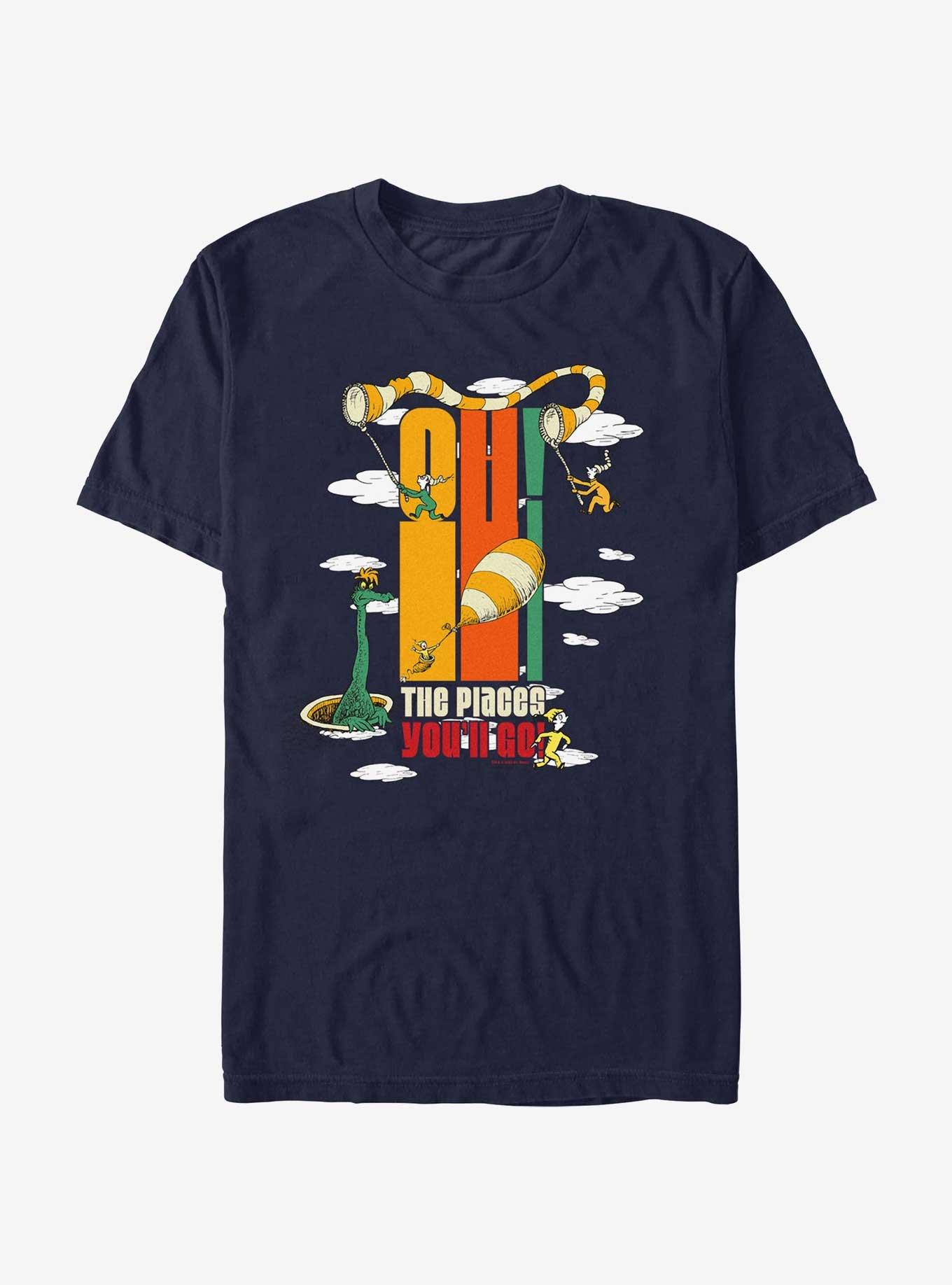 Dr. Seuss's Oh! The Places You'll Go Adventure Flight T-Shirt, NAVY, hi-res