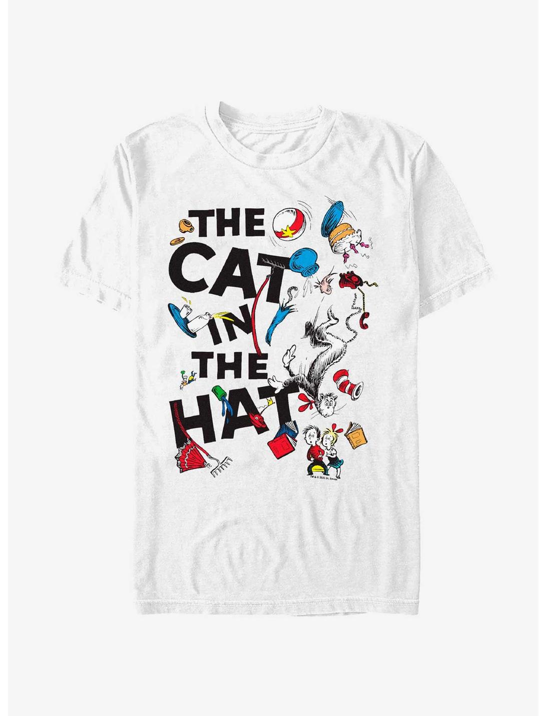 Dr. Seuss's Cat In The Hat Scattered Cat T-Shirt, WHITE, hi-res